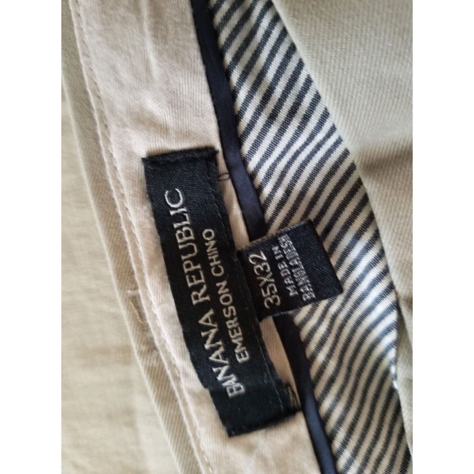 Banana Republic Banana Republic Pants Mens Dress Pants 35x32 Beige Cotton Regular 35 Inseam 32 Chino Trouser Slacks Size US 35 - 5 Thumbnail