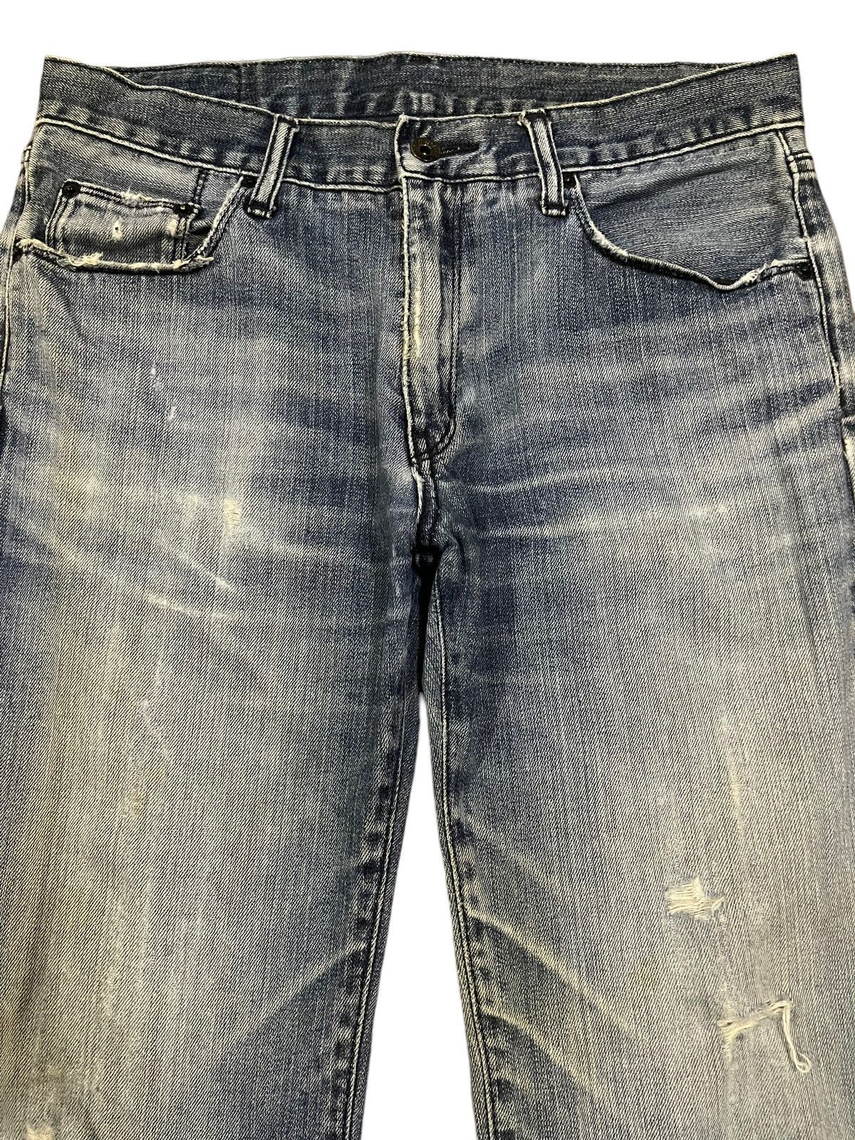 Uniqlo Vintage Japanese Uniqlo Blue Wash Distress Baggy Jeans Size US 32 / EU 48 - 3 Thumbnail