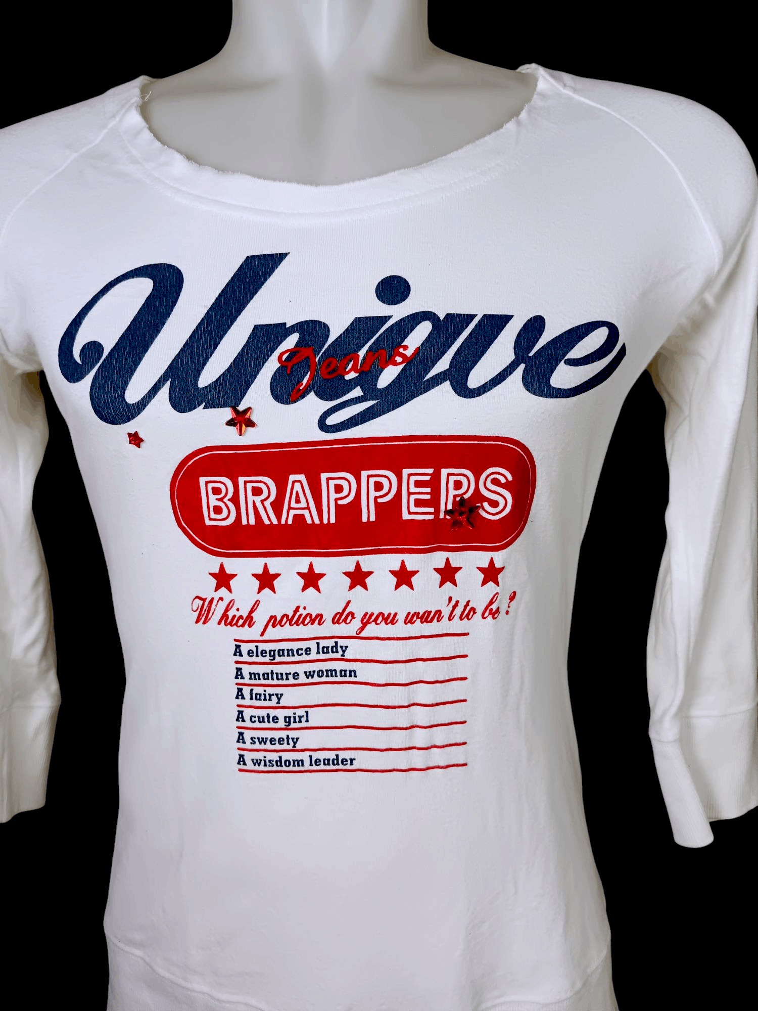 Japanese Brand UNIQUE JEANS BRAPPERS Crew Neck T-Shirt Longsleeve Size US M / EU 48-50 / 2 - 17 Thumbnail