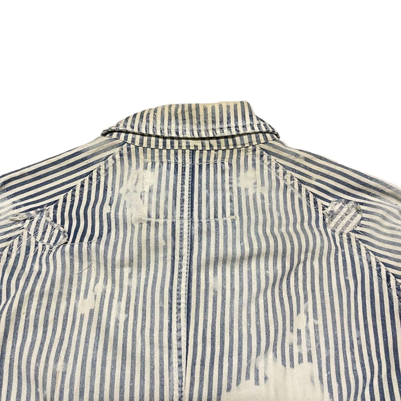 Japanese Brand Vintage Aozora Blue Heaven Thrashed Striped lgb hysterics Size US L / EU 52-54 / 3 - 16 Thumbnail