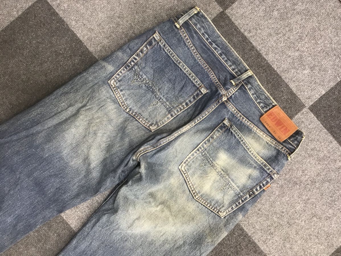Edwin 💥Insane 90s💥 EDWIN 505x Distressed Mud Wash Selvedge Jeans Size US 31 - 11 Thumbnail