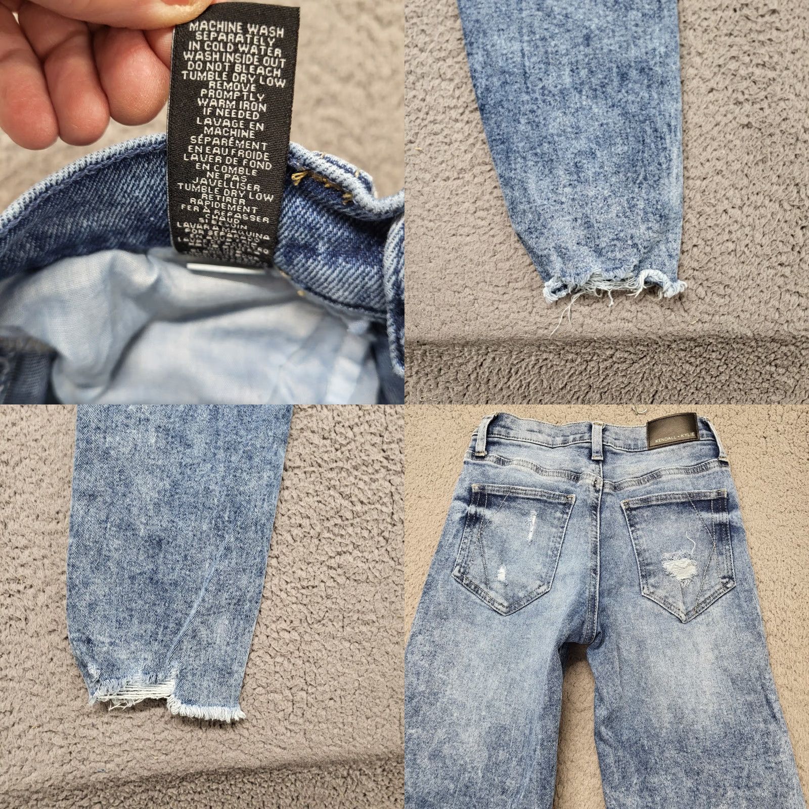 Vintage KENDALL + KYLIE Jeans The Icon High Rise Straight Distressed 1/25 Women's Denim Blue Distressed Jeans Hosiery? Size 42" / US 20 - 10 Thumbnail
