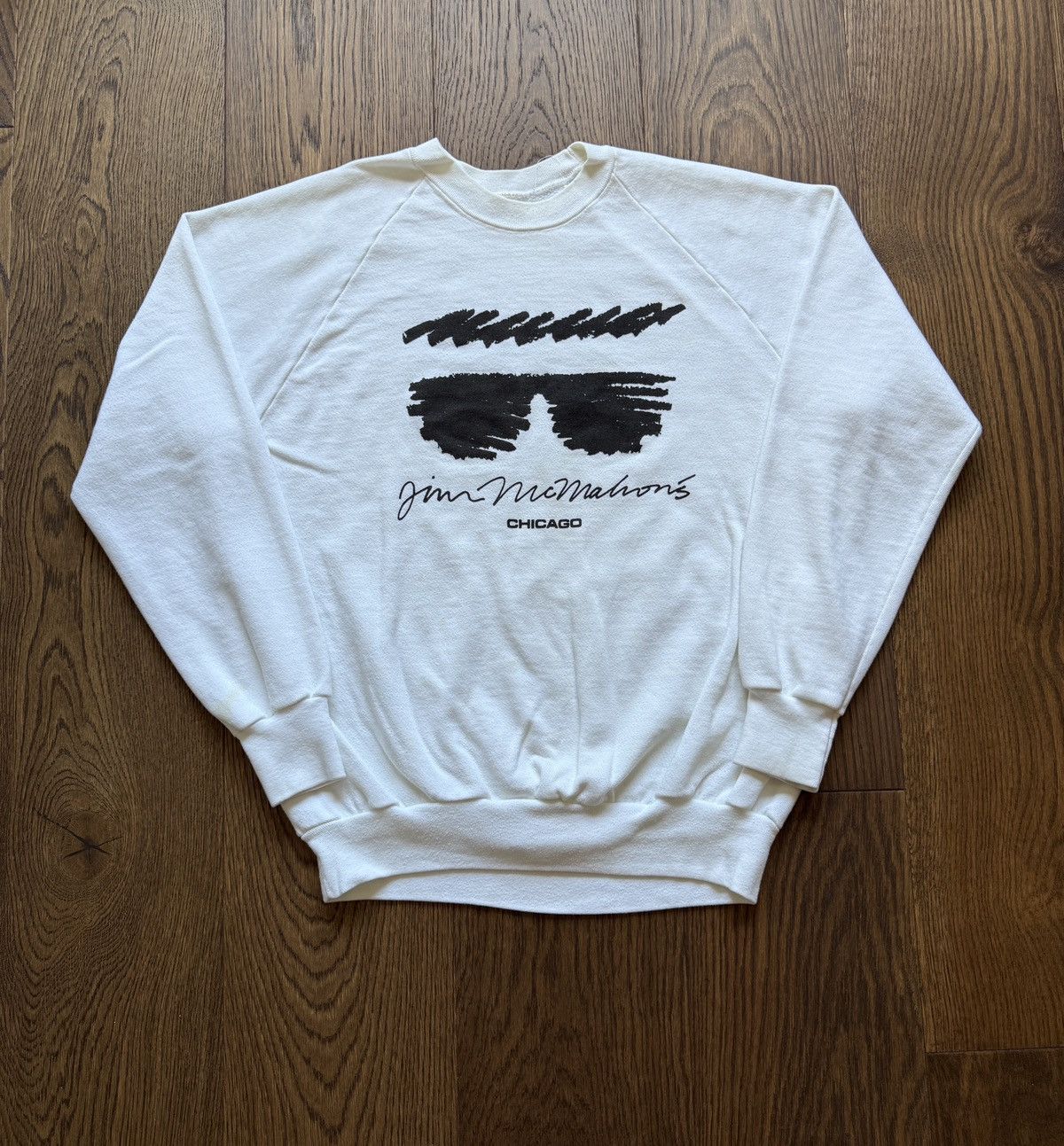Vintage Vintage 80s Chicago Bears Jim McMahon Raglan Sweatshirt Size US L / EU 52-54 / 3 - 1 Thumbnail