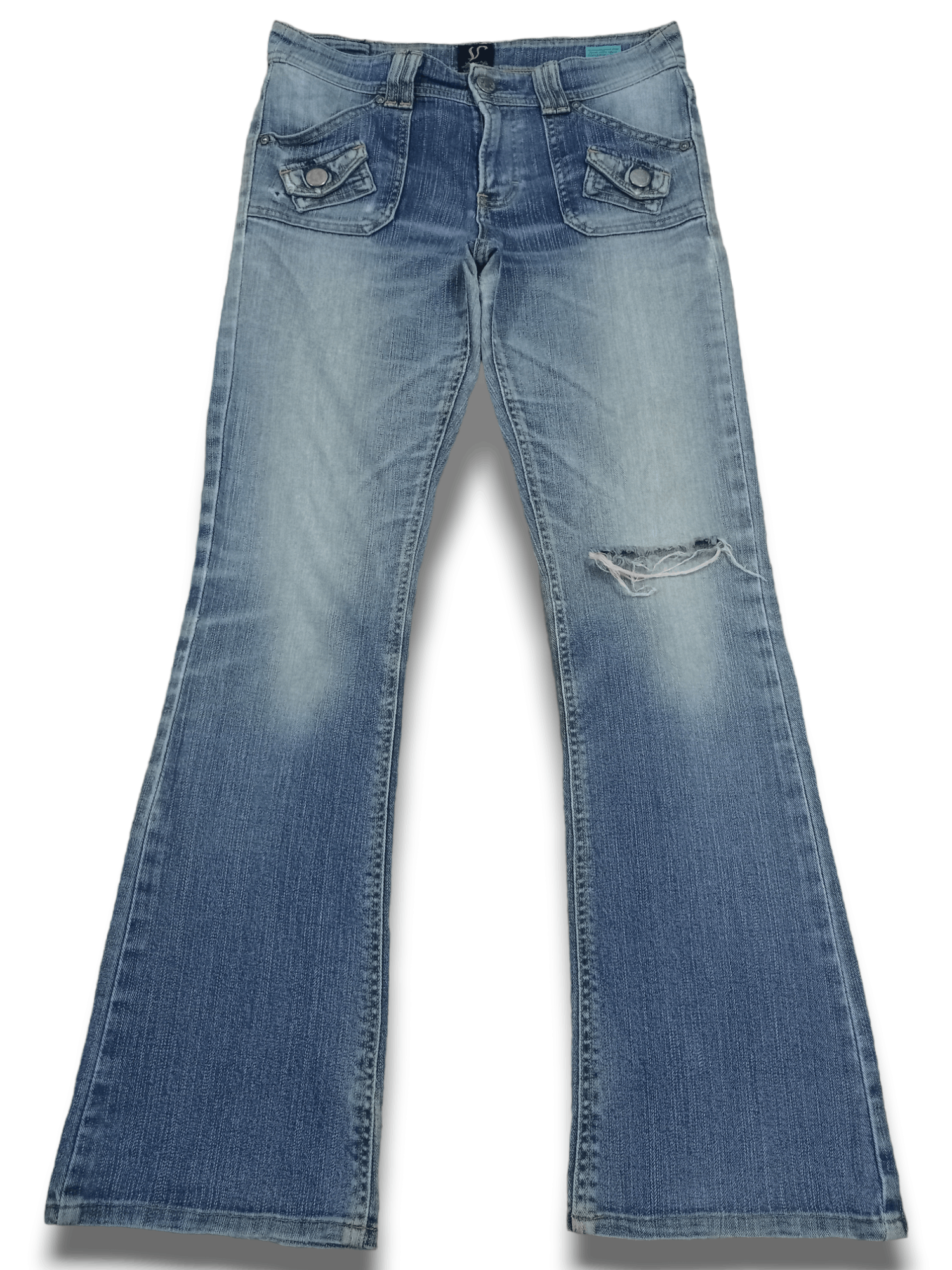 Edwin Vintage Japanese Edwin Fade Ripped Flare Bush Pants 30x30 Size 30" / US 8 / IT 44 - 1 Thumbnail