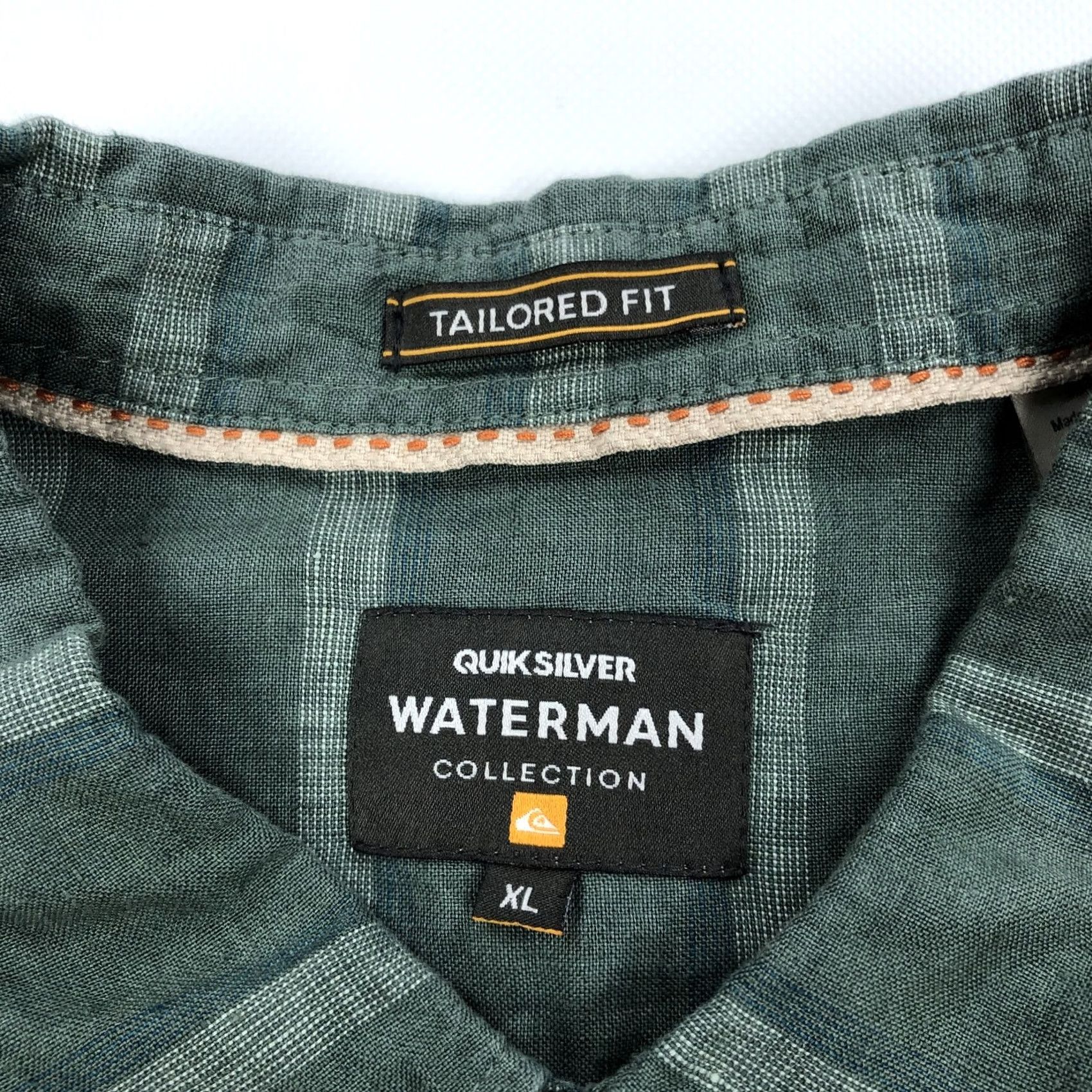 Quiksilver Quiksilver Waterman Collection Men's XL Green Stripe Tailored Fit Linen Coastal Shirt Times 3 Button Pocket Beach Outdoor Modern Size US XL / EU 56 / 4 - 3 Thumbnail