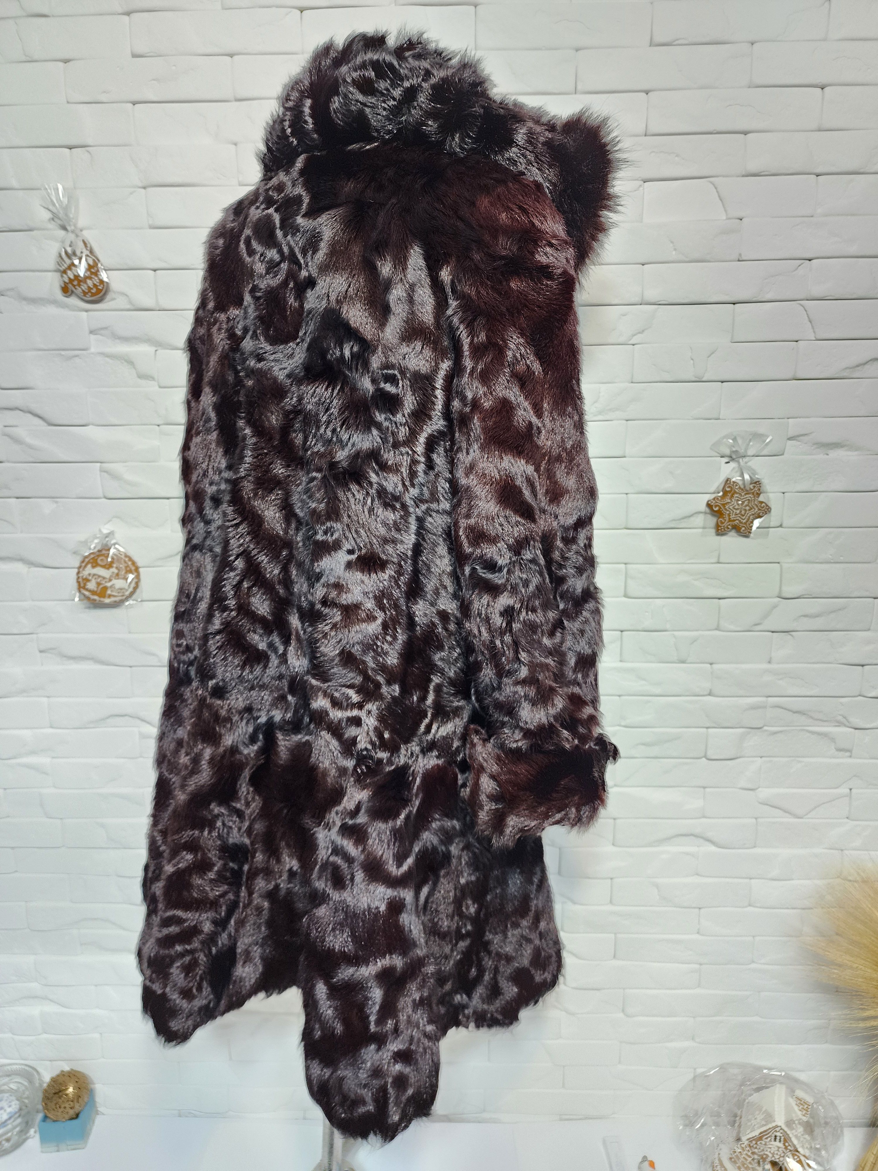 Uniqlo Black Goat Fur Coat: Women's Warm Hooded Outerwear Size XL / US 12-14 / IT 48-50 - 5 Thumbnail