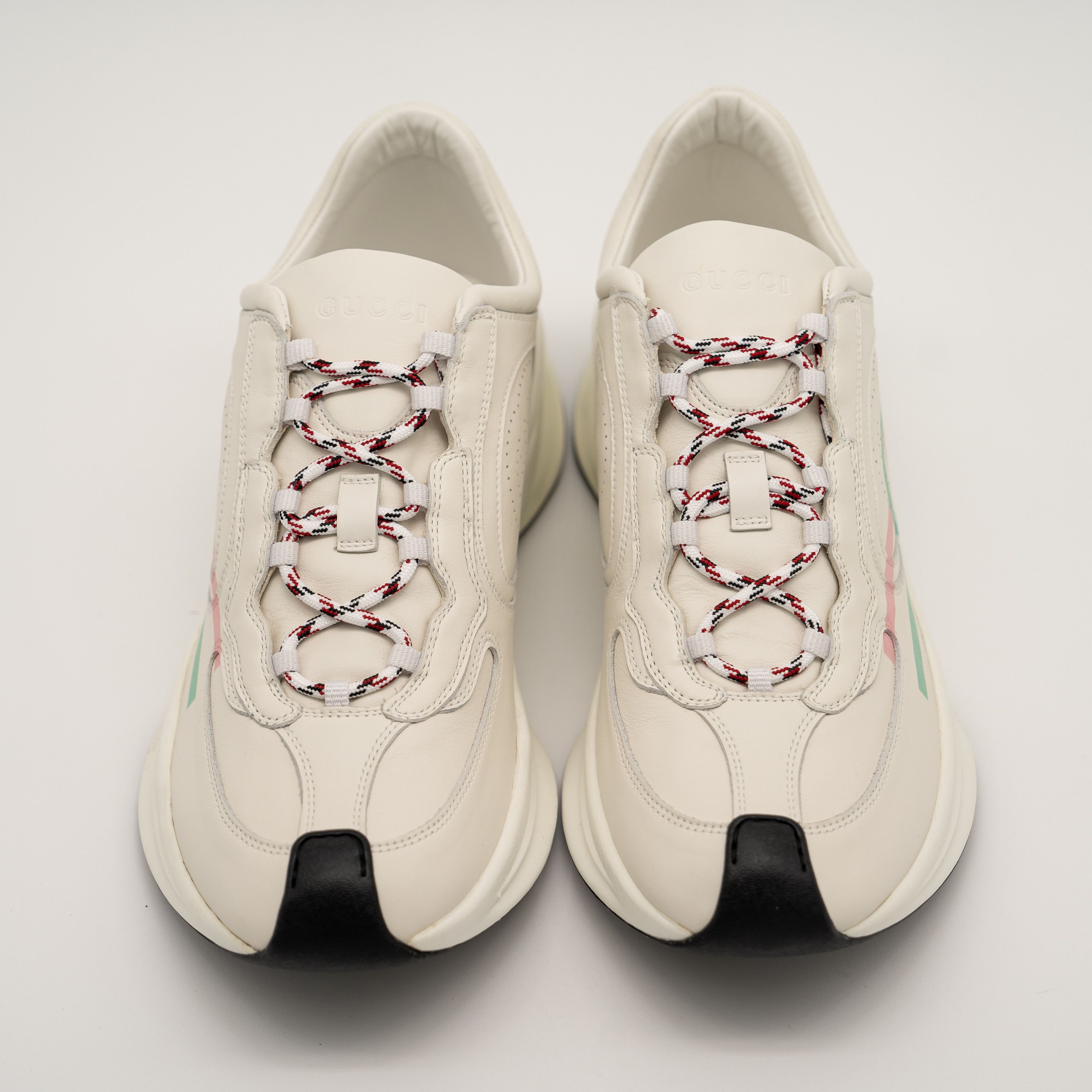 Gucci 41eu 11 us Gucci Run Sneaker White Pink Turquoise Leather GG Size US 11 / IT 41 - 3 Thumbnail