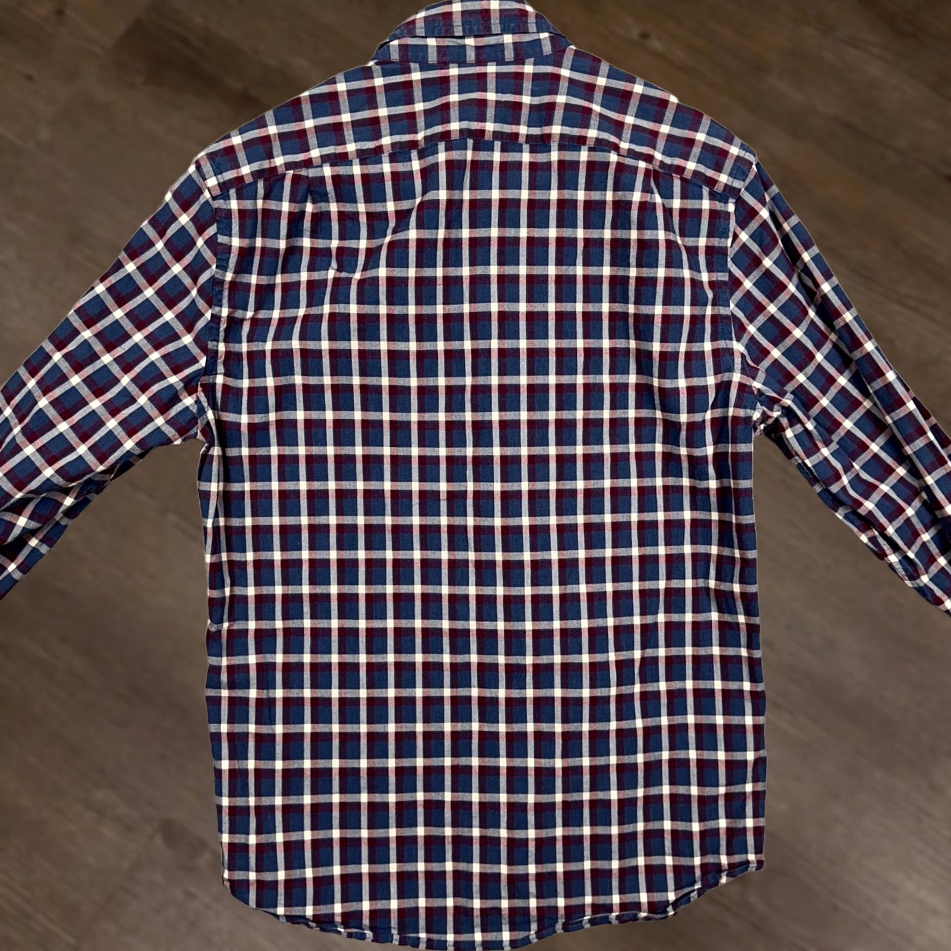J.Crew VINTAGE J Crew Flex Washed Mens Medium Slim Fit Shirt Button Down Blue Red Plaid EUC Size US M / EU 48-50 / 2 - 1 Thumbnail