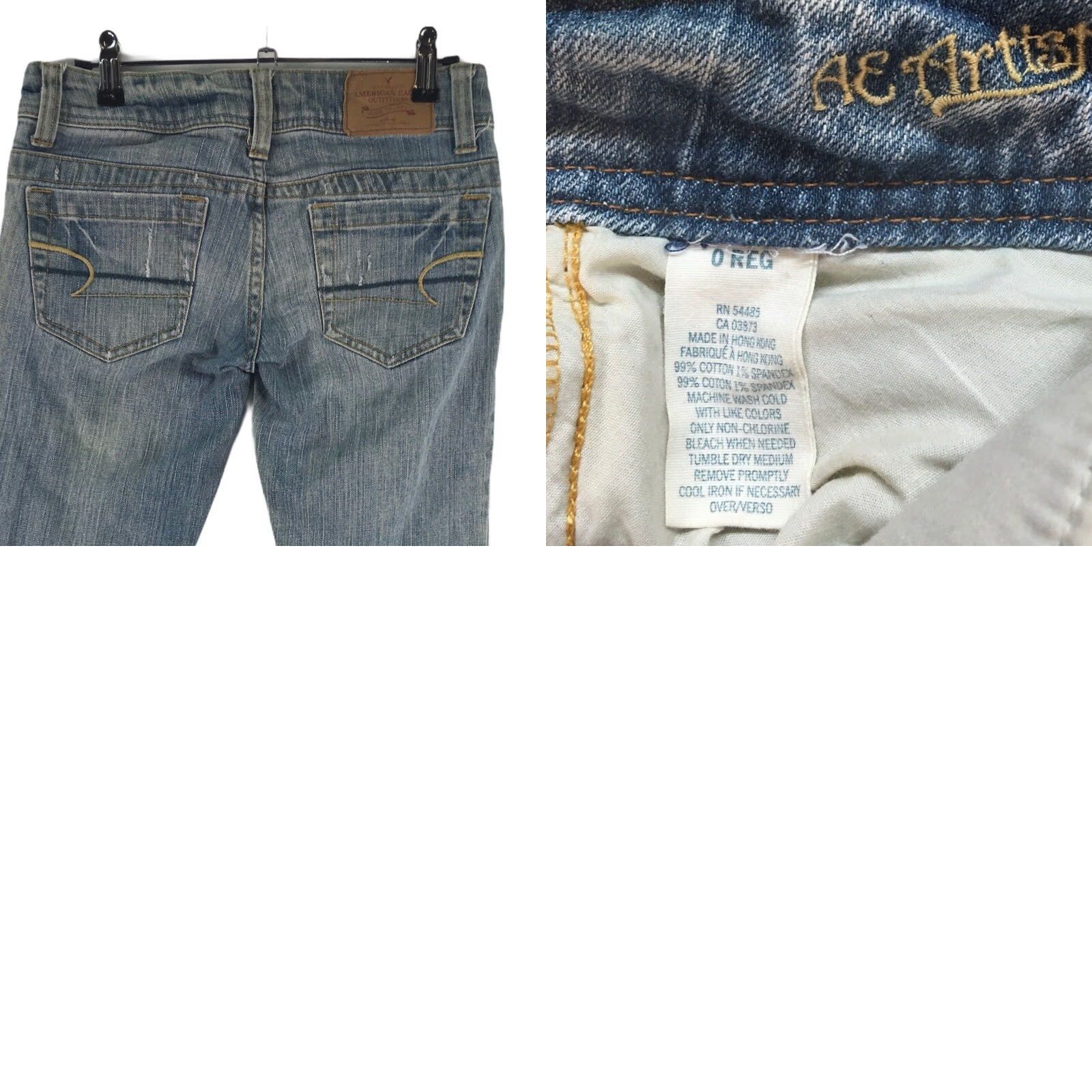 American Eagle Outfitters VINTAGE No — American Eagle Outfitters Women's Artist Flare Jeans Blue Stretch 0 R 28X31 Size 25" / US 0 / IT 36 - 8 Thumbnail