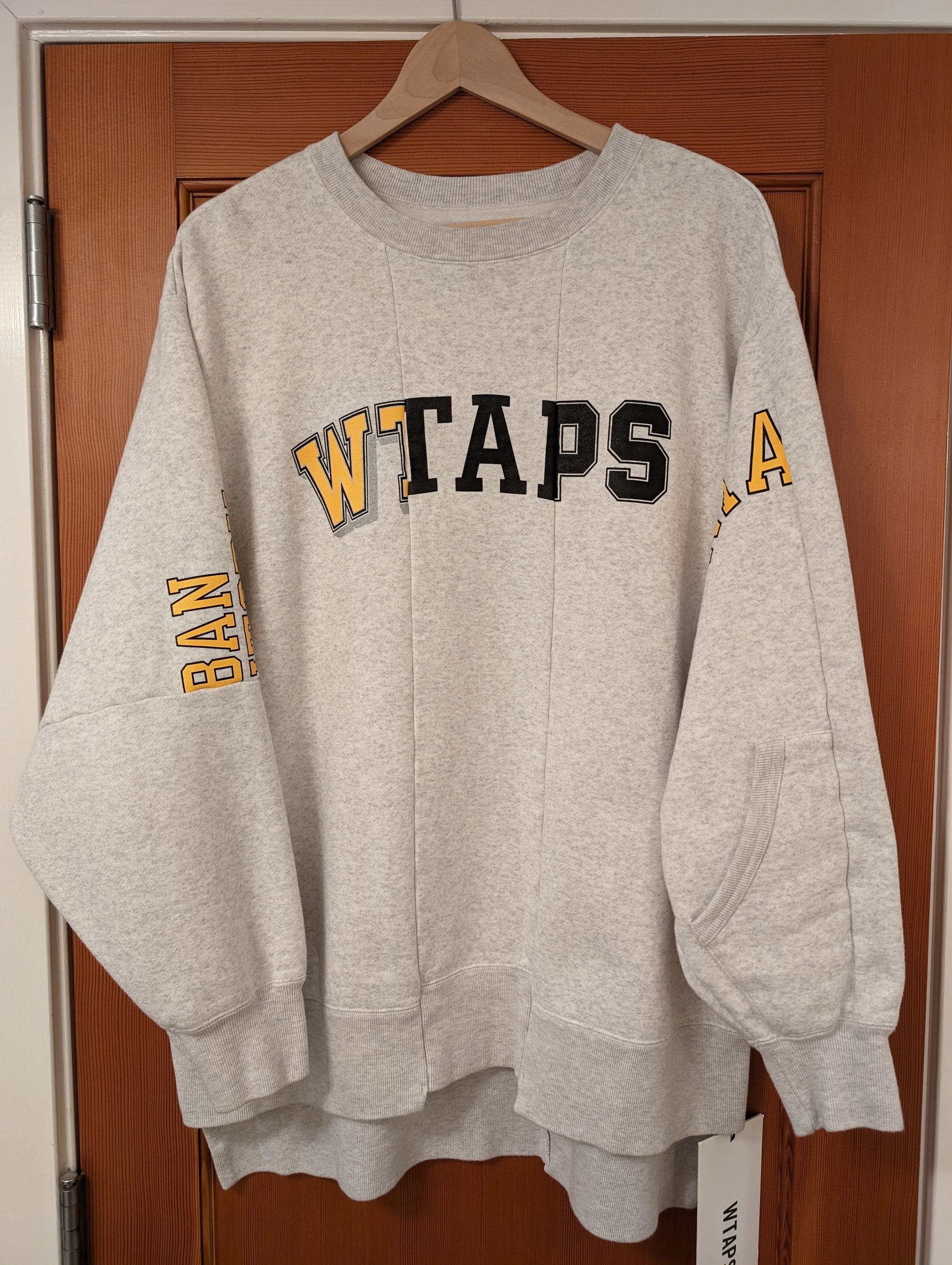 image of Wtaps Ripper 01 Crewneck Sweatshirt in Grey, Men's (Size XL)