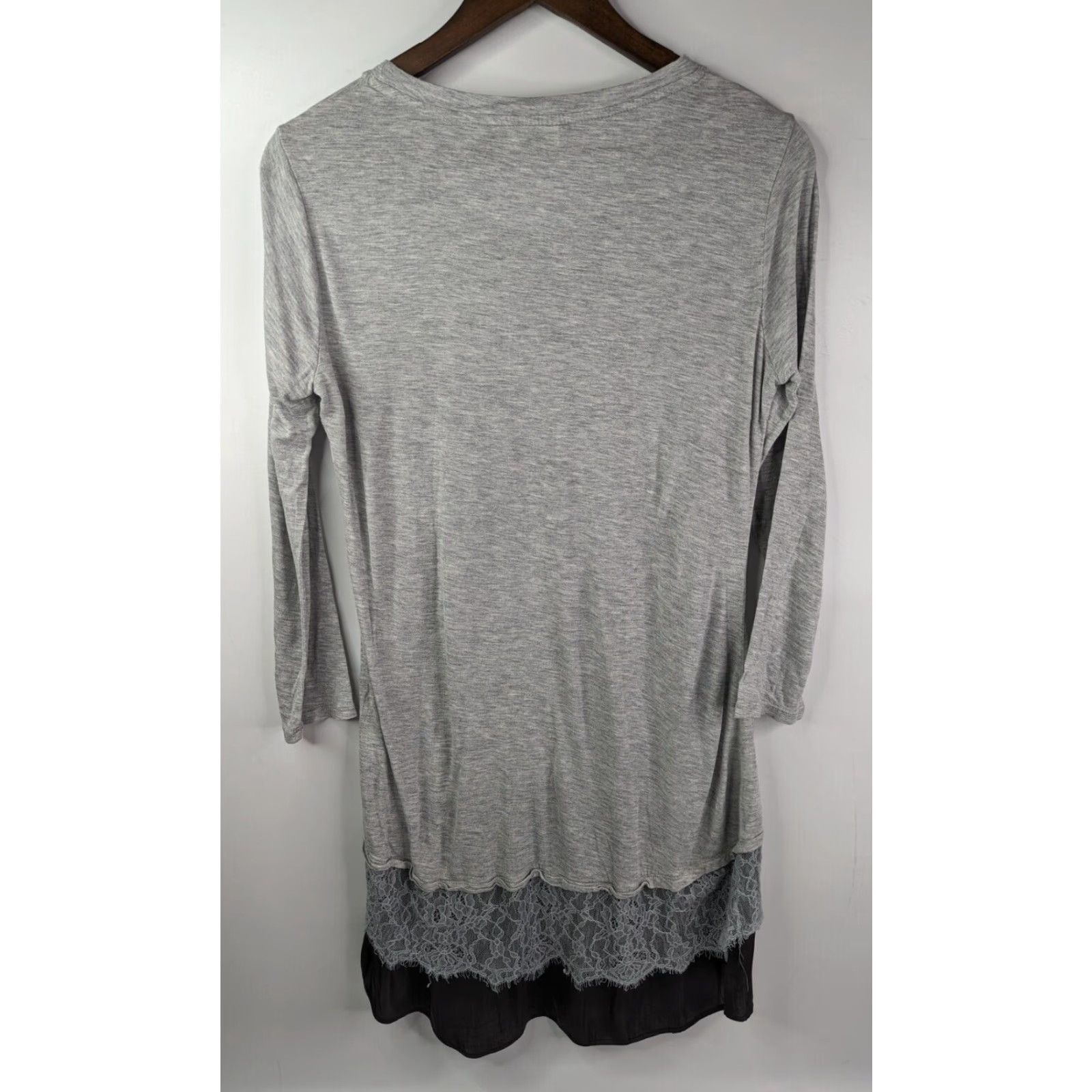 Vintage LOGO Lori Goldstein Grey Tunic 3/4 Sleeve Floral Hem Shirt Women's XXS Size XXS / US 00 / IT 34 - 5 Thumbnail