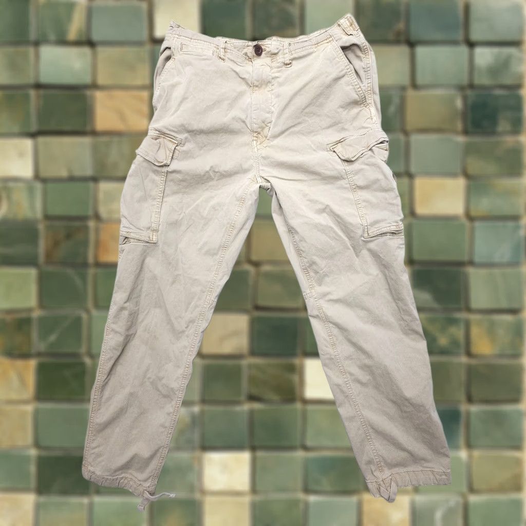 American Eagle Outfitters American Eagle Outfitters AE Flex Lived-In Cargo Pants Mens 31 x 28 Tan Cotton Blend Beige 5-Pocket Regular Tapered Front Mens Size US 31 - 1 Thumbnail