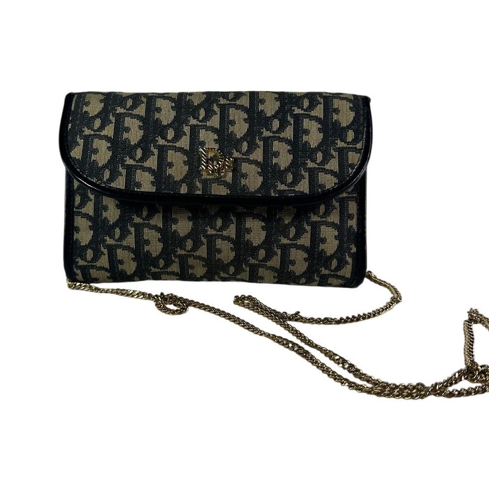 Dior CHRISTIAN DIOR VTG Trotter Canvas Mini Shoulder Bag Navy Size ONE SIZE - 13 Thumbnail
