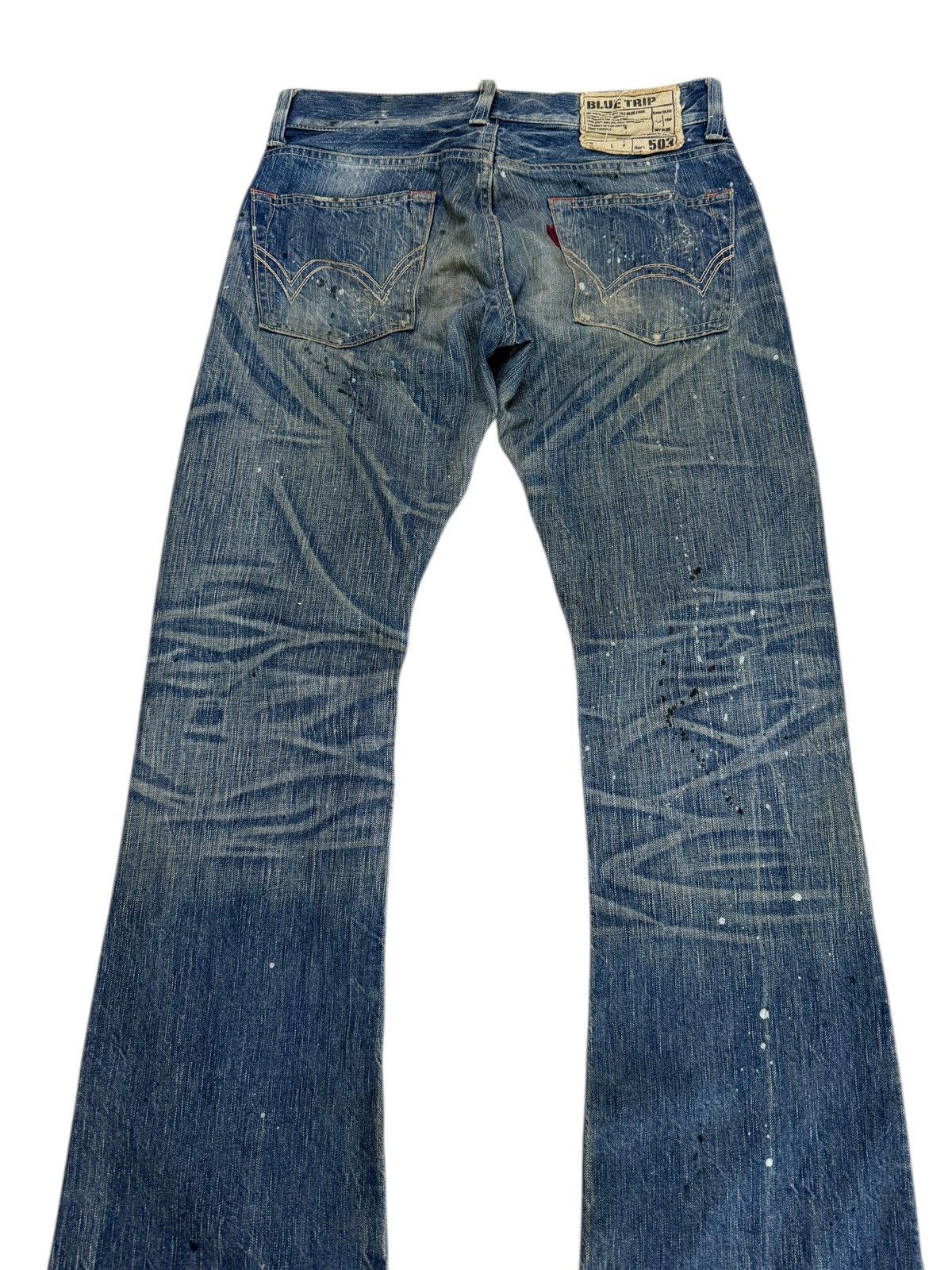 If Six Was Nine Flared Jeans Edwin 503 Blue Trip Clawmark Distressed Sick Size US 31 - 12 Thumbnail