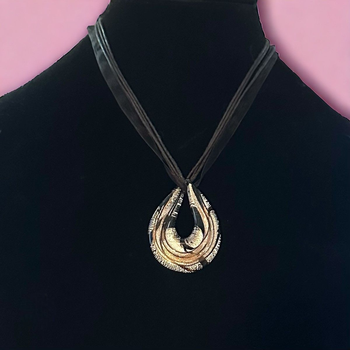 Other Teardrop Murano glass pendant ribbon necklace Size ONE SIZE - 1 Thumbnail