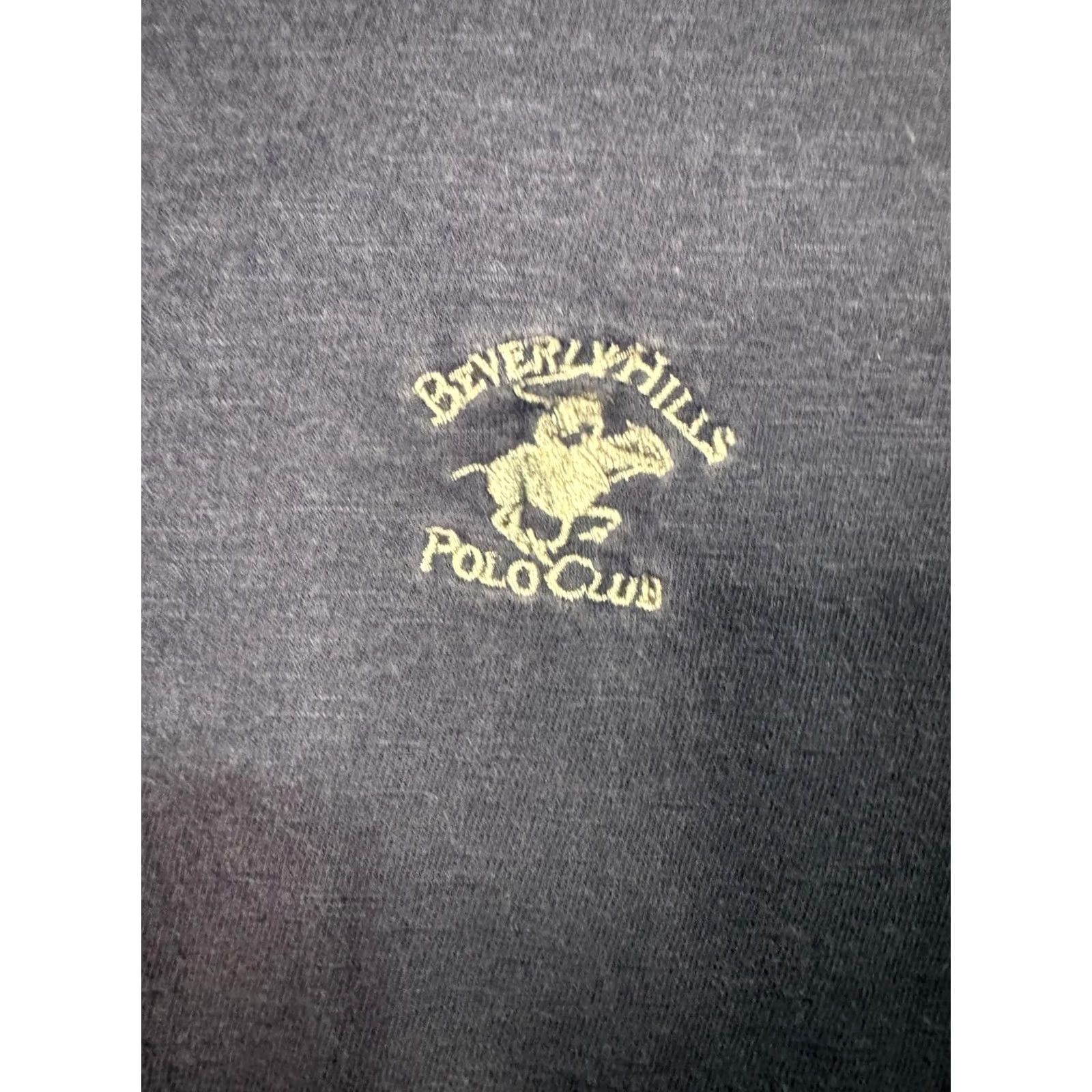 Beverly Hills Polo Club Beverly Hills Polo Club Navy Blue V-Neck T-Shirt M Men Regular Cotton Chest Logo Navy Blue 90s? Size US M / EU 48-50 / 2 - 2 Thumbnail