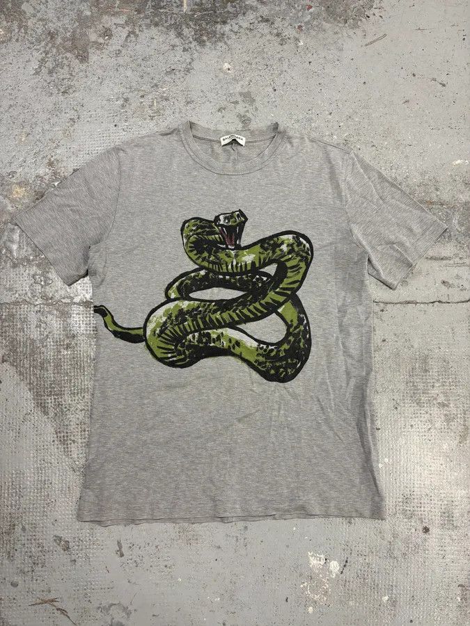 Balenciaga SS2016 Balenciaga Grey Snake T-Shirt Size US M / EU 48-50 / 2 - 1 Thumbnail