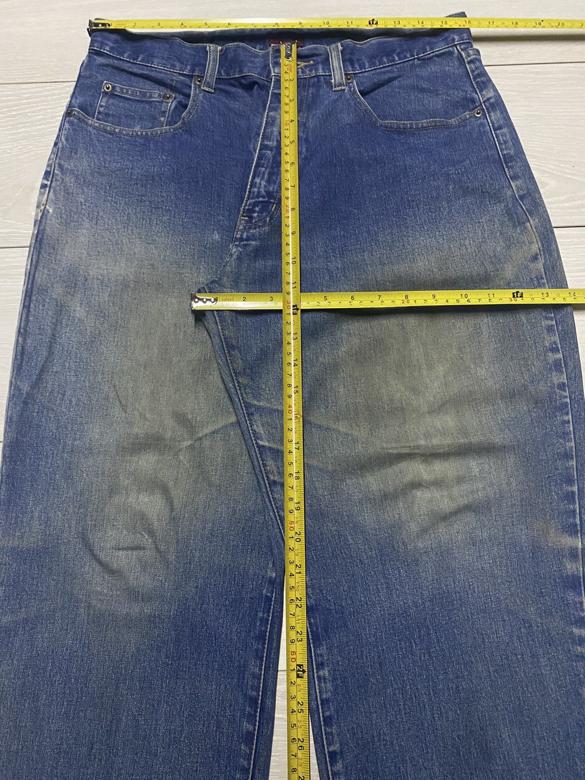 Japanese Brand Vintage Japanese Brand Iyb Mud Wash Tappered Leg Jeans Size US 31 - 11 Thumbnail