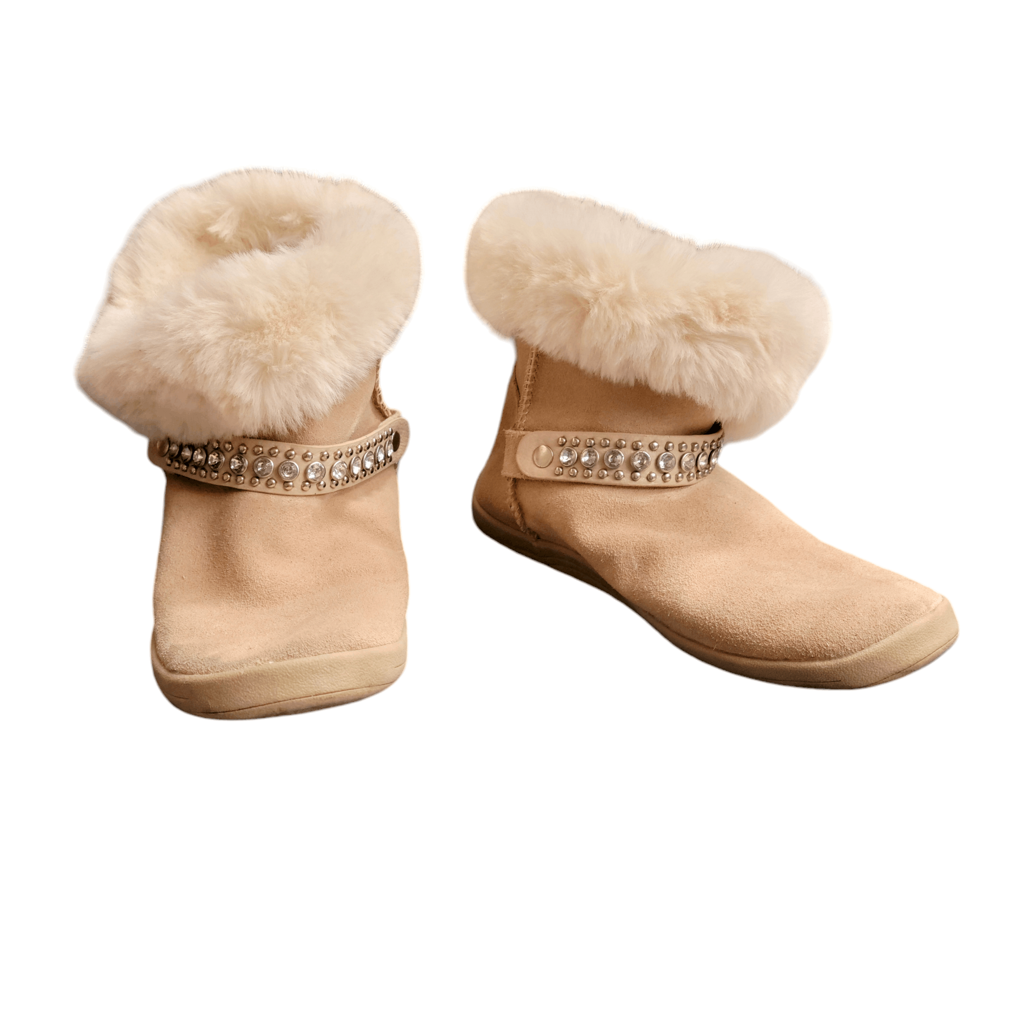 NBDN Nobrandedon Canyon River Blues Tan Seude Rhinestone Soft Winter Booties Size US 8 / IT 38 - 14 Thumbnail