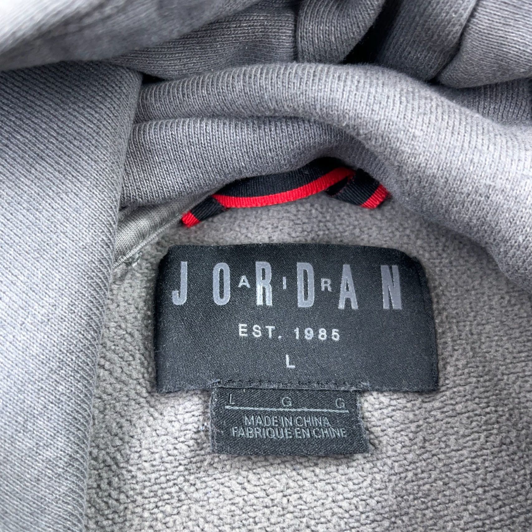 Jordan Brand Jordan Hoodie Men L Gray Black Sweatshirt Jump Man Air Y2K Adult Mock Neck Hooded Graphic Print Pockets Logo Size US L / EU 52-54 / 3 - 3 Thumbnail