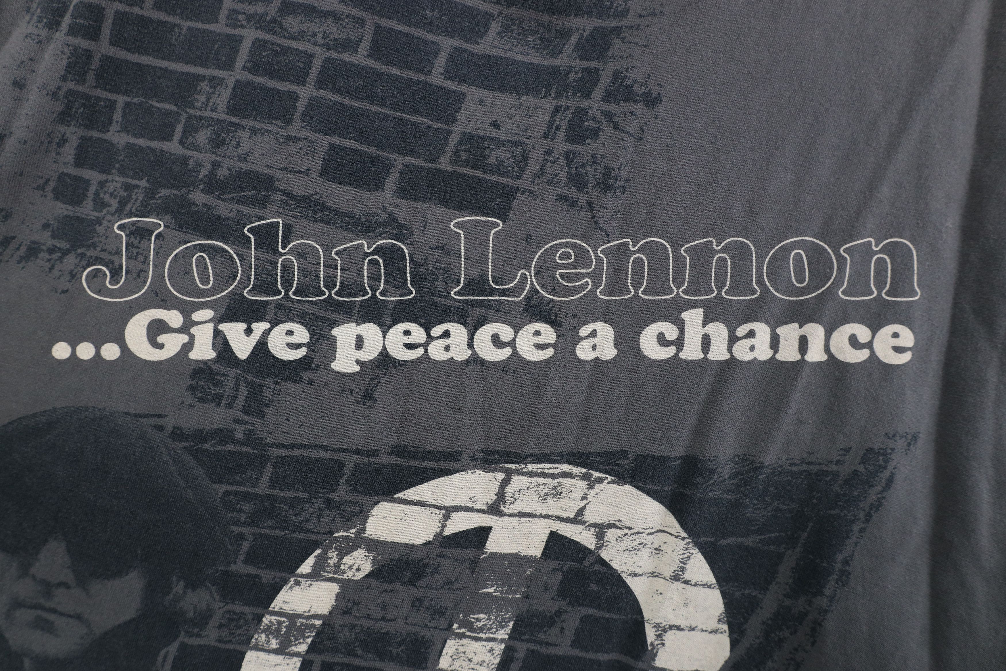 Vintage Vintage Y2K 2006 John Lennon Give Peace A Chance T-Shirt Size US XL / EU 56 / 4 - 4 Thumbnail