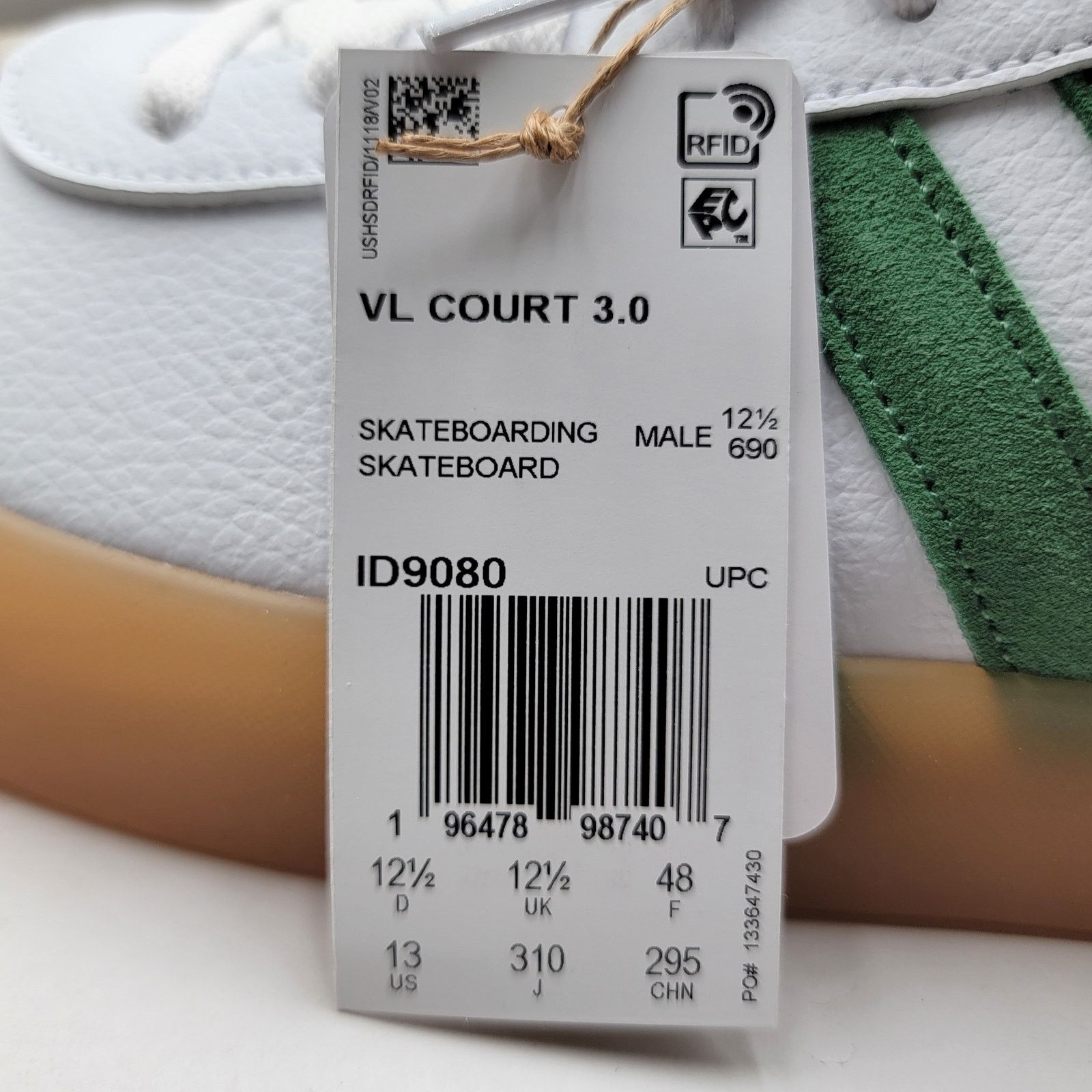 Adidas Adidas VL Court 3.0 'White Preloved Green' - Size 13 - New Size US 13 / EU 46 - 7 Thumbnail