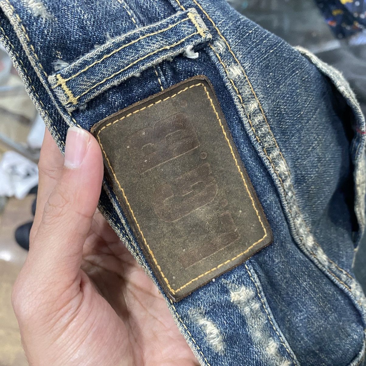 Le Grande Bleu (L.G.B.) LGB Distressed Blue Denim Jeans | Vintage Wash Ripped Style Size US 33 - 15 Thumbnail