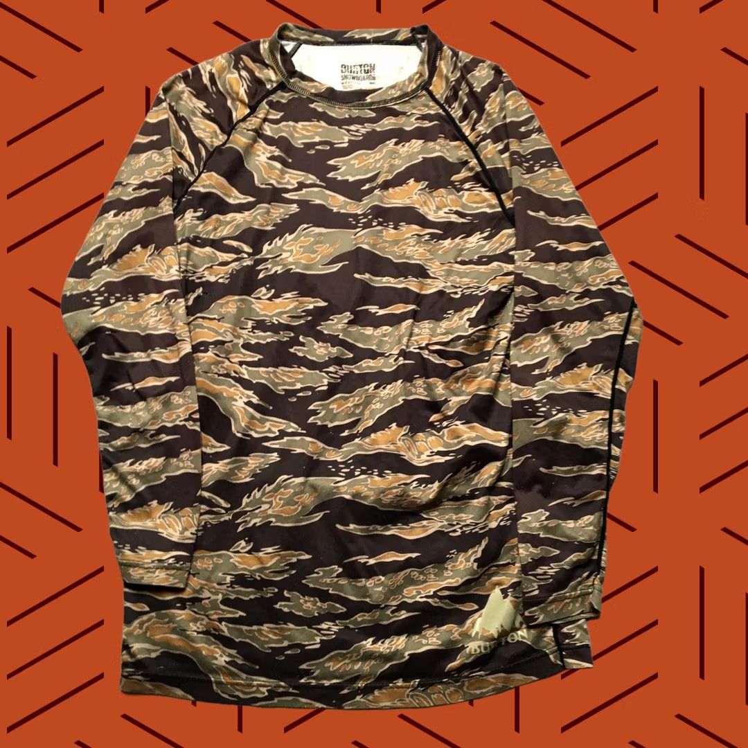 Burton BURTON Snowboards Shirt Mens S Tiger Stripe Camo DRYRIDE Base Layer L/S Crew Size US S / EU 44-46 / 1 - 1 Thumbnail