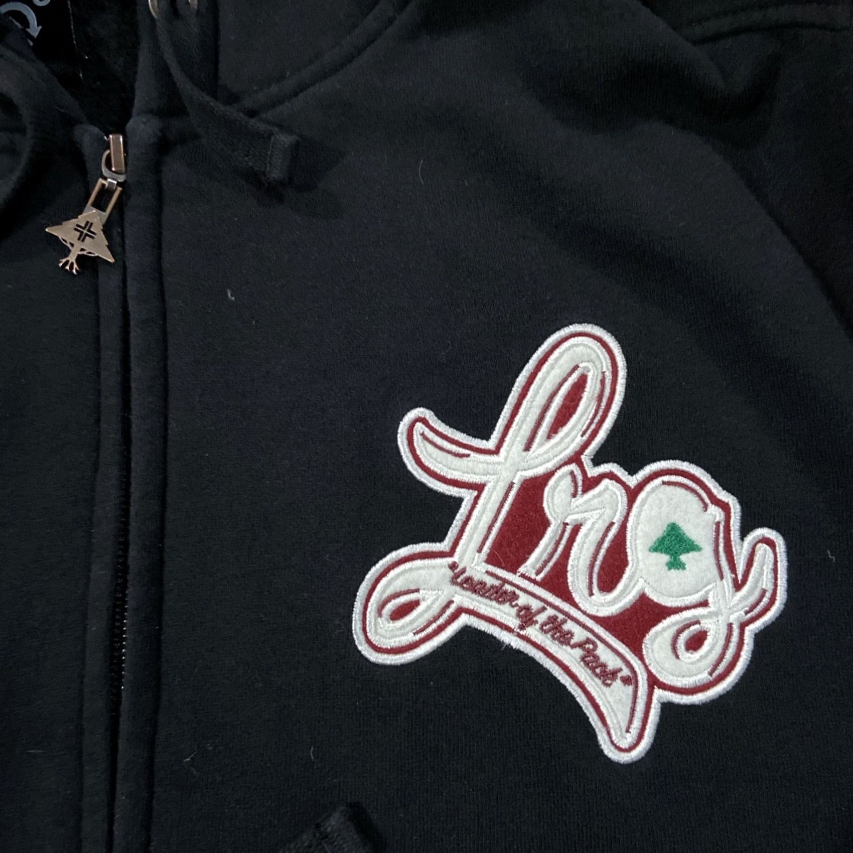 Roots LRG Jacket Mens L Black Red Varsity Zip Pocket 90s City Classic Hip Hop Skate Grass Roots Y2K Weight Light Size US L / EU 52-54 / 3 - 3 Thumbnail