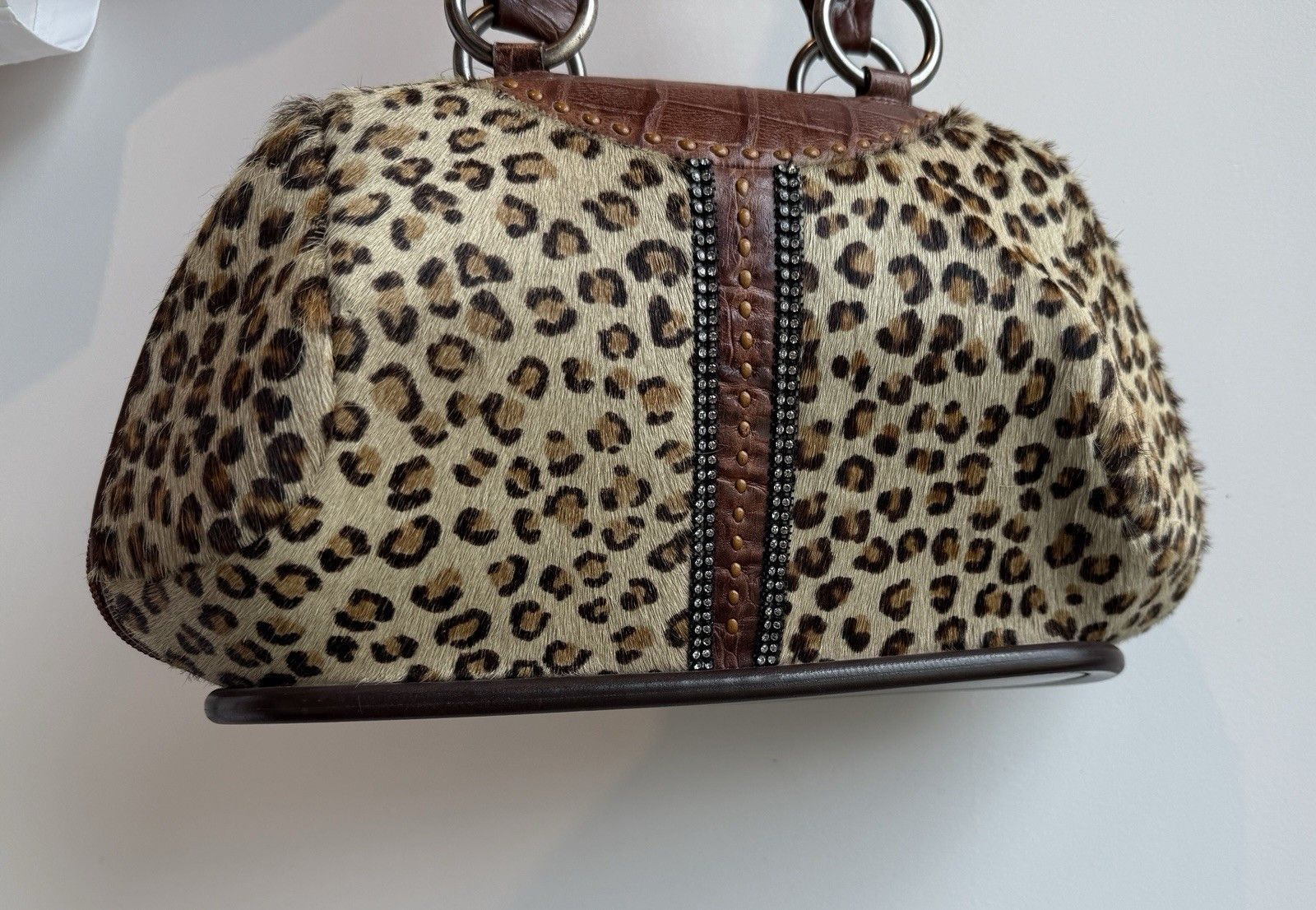 Other Alaluna Leopard Leather Brown Bag Vintage Boho Glam Size ONE SIZE - 9 Thumbnail