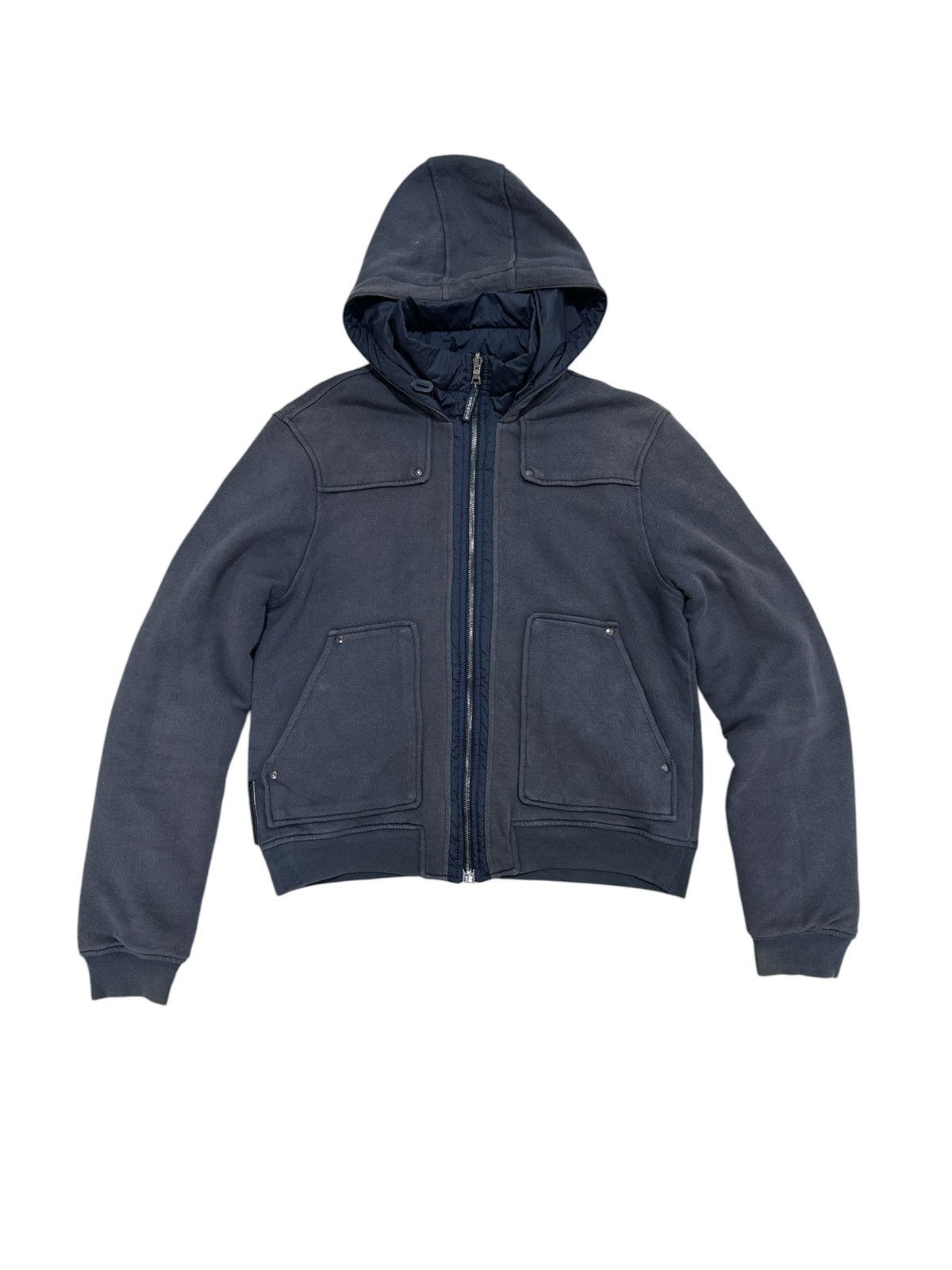 Prada PRADA Reversible Cotton Nylon Jacket Hooded Big Logo Design Size US M / EU 48-50 / 2 - 5 Thumbnail