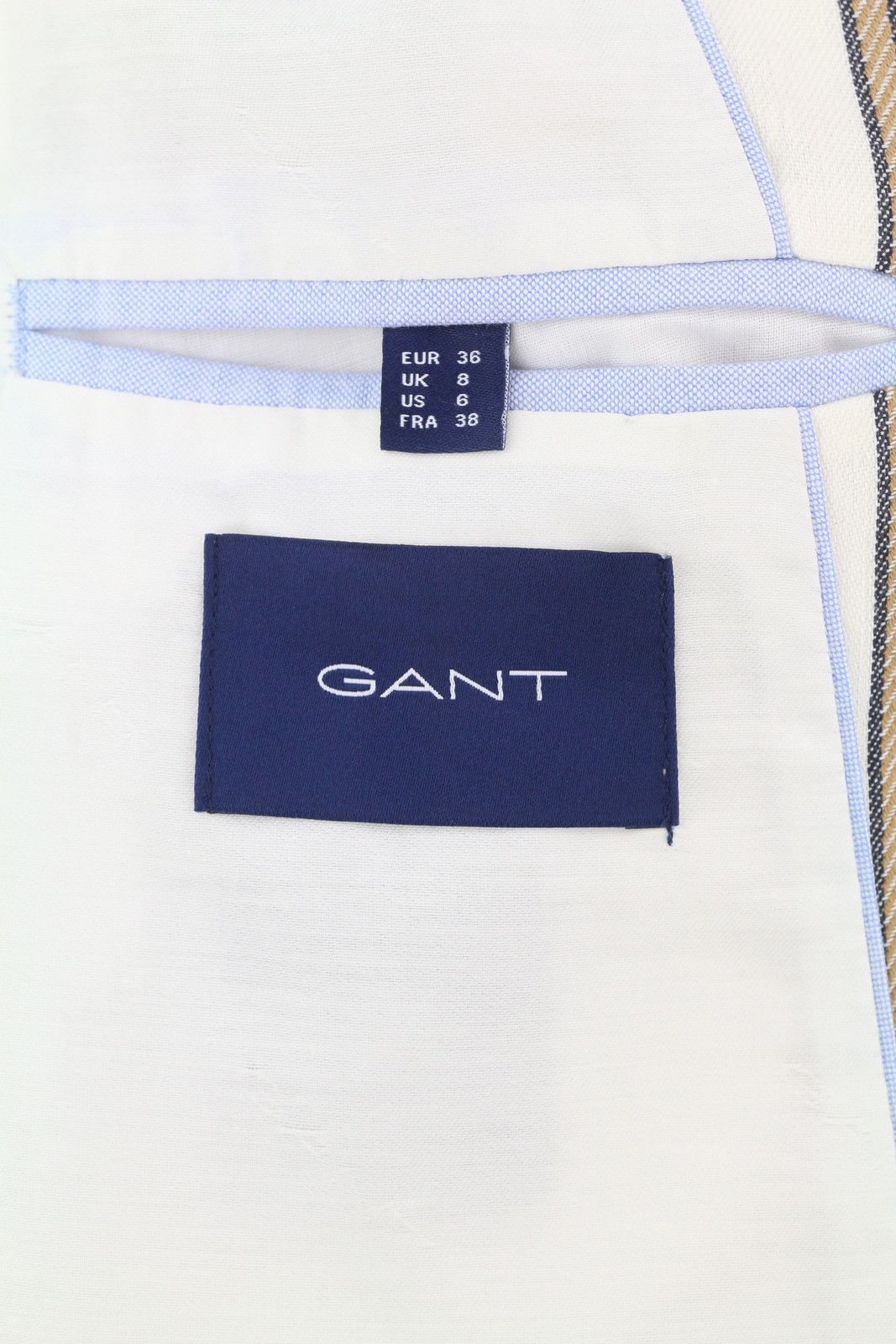 Gant STRIPE LINEN STRAIGHT EU36 Off-White Linen Blend 85336 Size S / US 4 / IT 40 - 9 Thumbnail