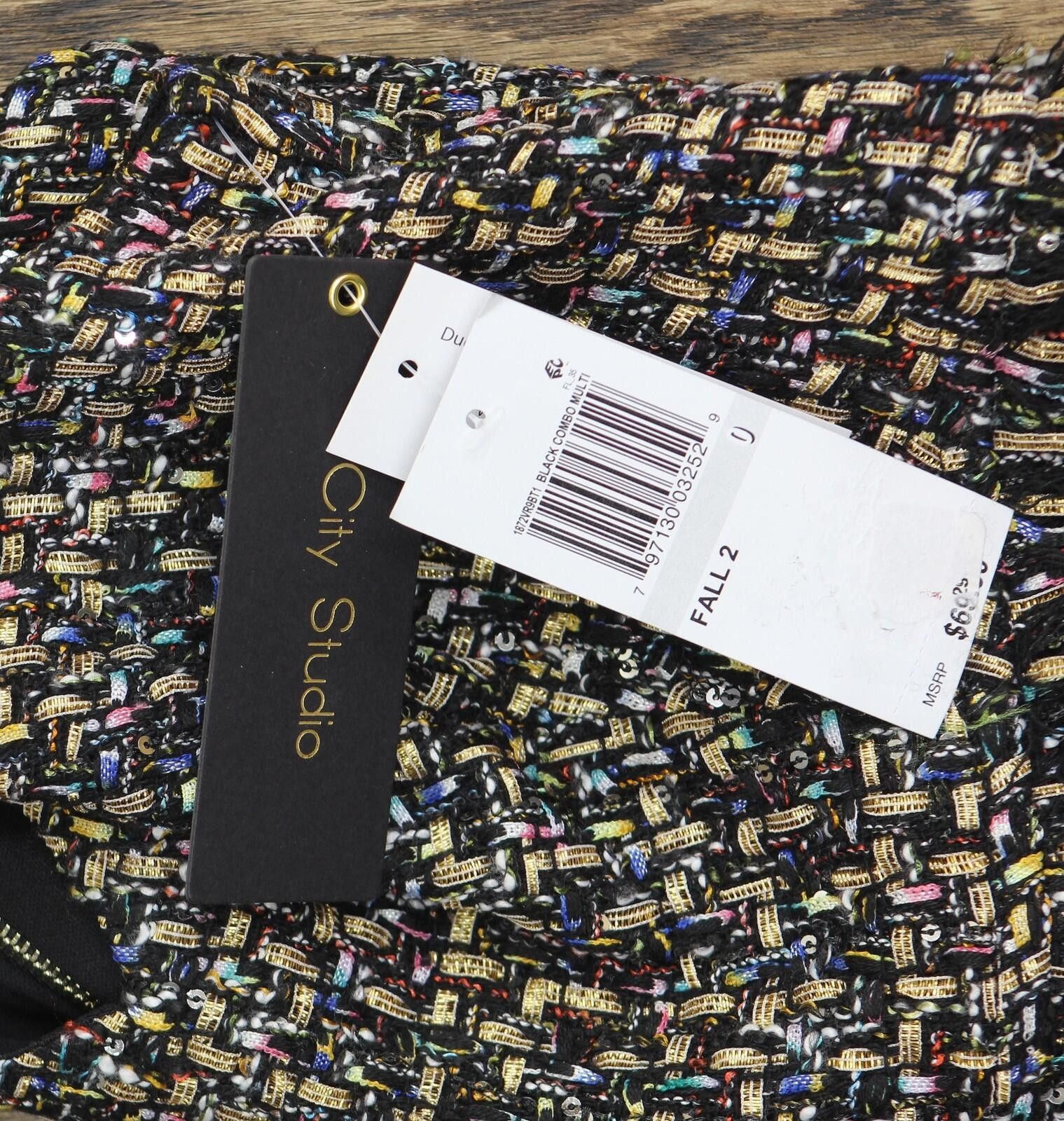 Other Nwt City Studio Sheath Mini Dress Black / Gold Multi 0 Size XS / US 0-2 / IT 36-38 - 3 Thumbnail