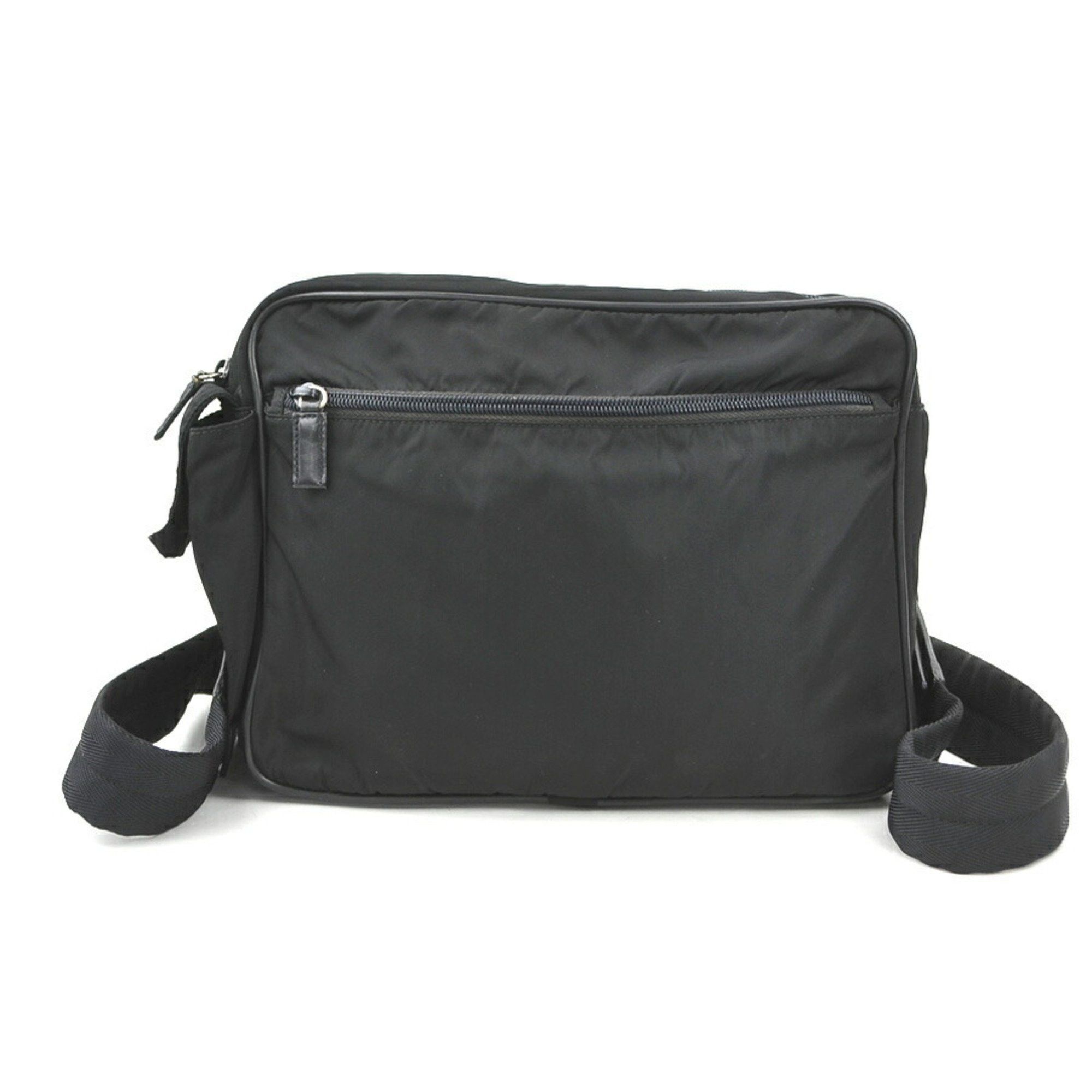 PRADA Backpack Handbag Nylon Black Silver Women's e60411k