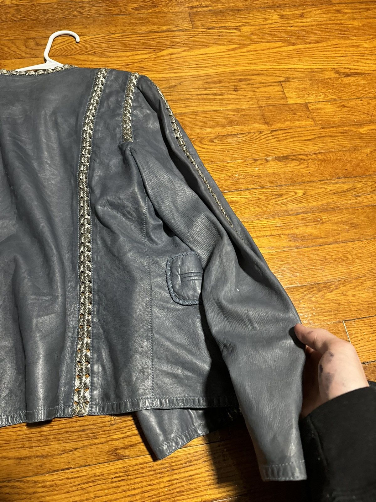 Roberto Cavalli Roberto Cavalli Jacket Leather Women Blue Size 46 Size L / US 10 / IT 46 - 19 Thumbnail