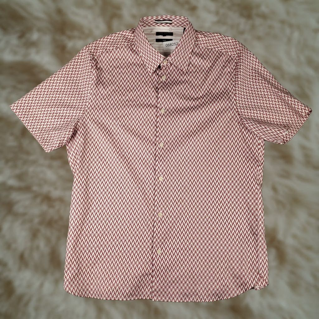 Ted Baker Ted Baker London Shirt Mens Size 5 Slim Fit Geometric Button Up Short Sleeve Size US S / EU 44-46 / 1 - 1 Thumbnail