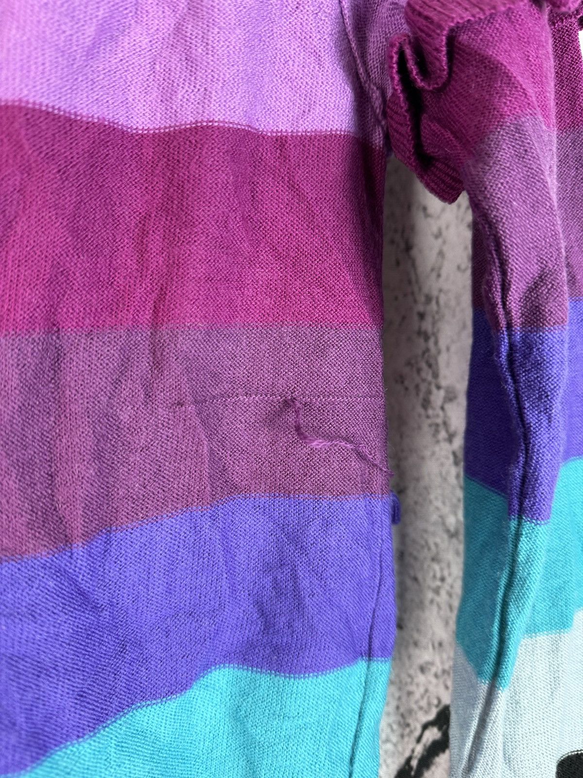 Sonia Rykiel Striped Multicolor Wool Sweater Made in Hong Kong Size M / US 6-8 / IT 42-44 - 6 Thumbnail