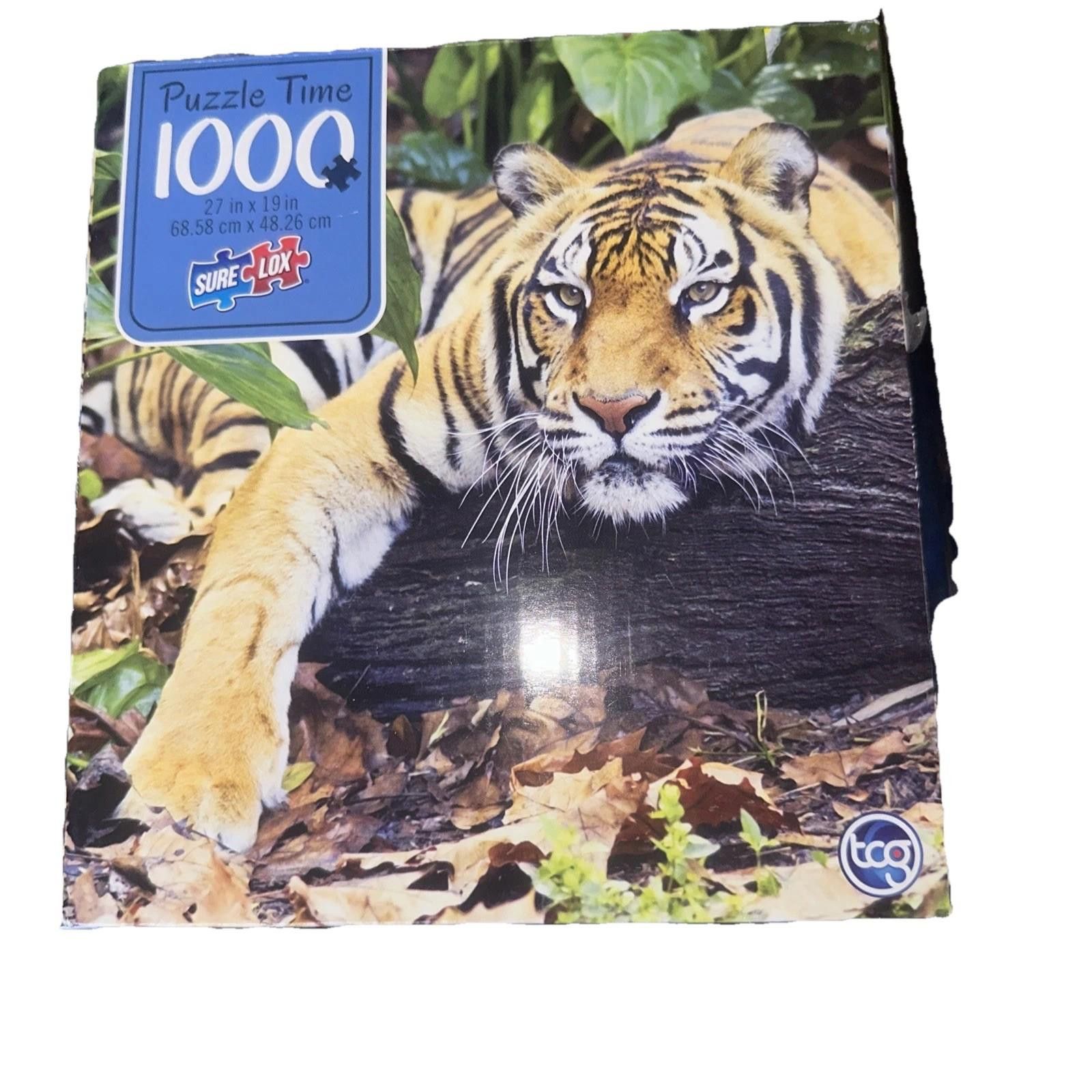 Other Sure-Lox Puzzle Time 1000 Piece Tiger Relaxing in the Jungle Size ONE SIZE - 2 Thumbnail