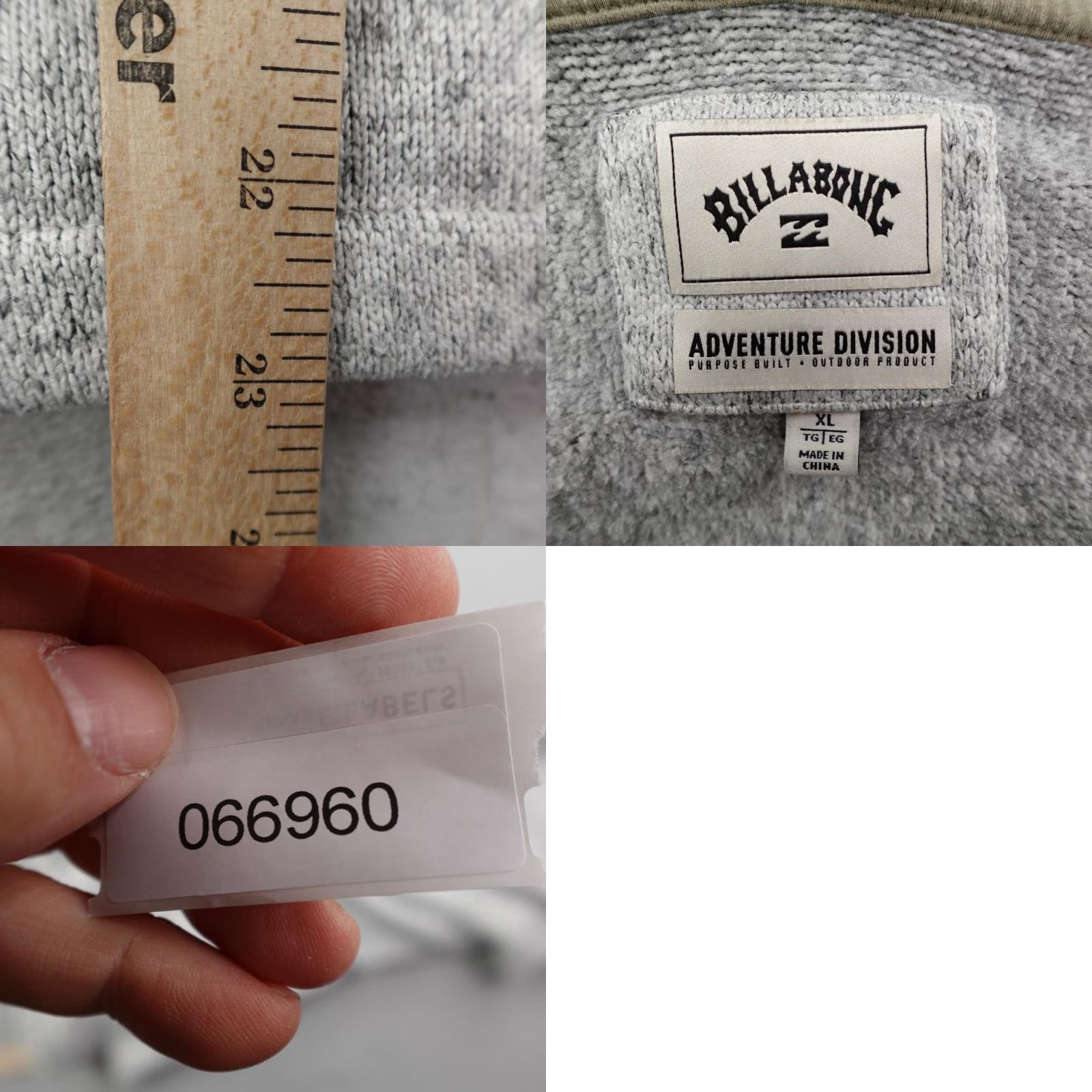 Billabong Billabong Hoodie XL Gray Fleece 1/4 Zip Pullover Adventure Division Surf Womens Size XL / US 12-14 / IT 48-50 - 8 Thumbnail