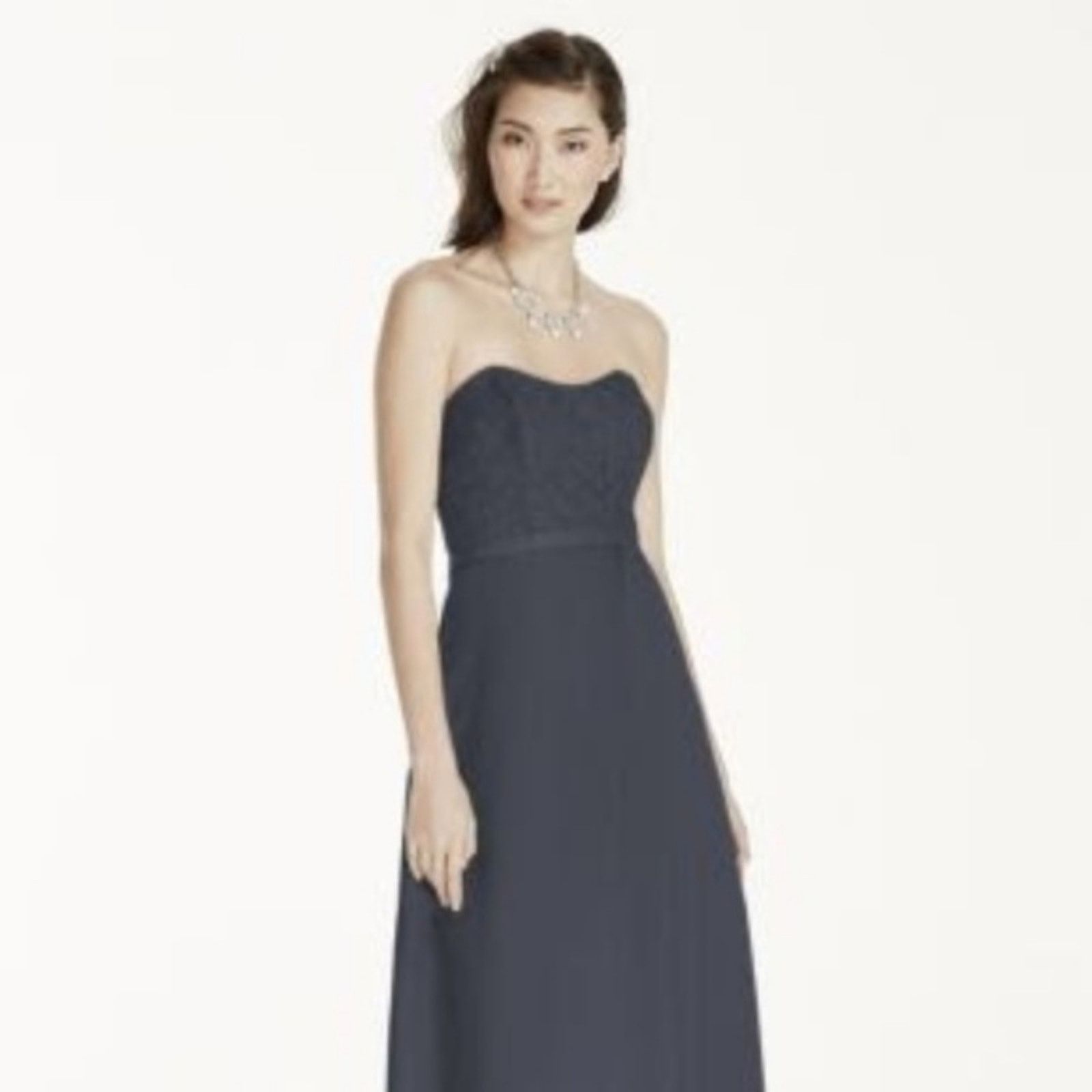 Other David's Bridal Black Strapless Lace Satin Gown Size XS / US 0-2 / IT 36-38 - 4 Thumbnail
