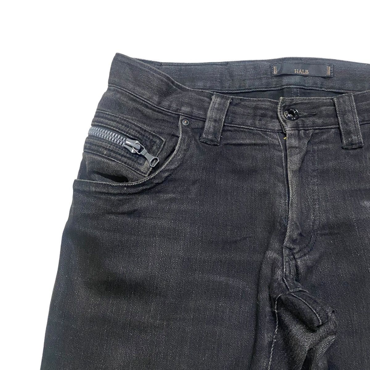 Japanese Brand HALB Black Assymetrical Denim Jeans Size US 30 / EU 46 - 4 Thumbnail