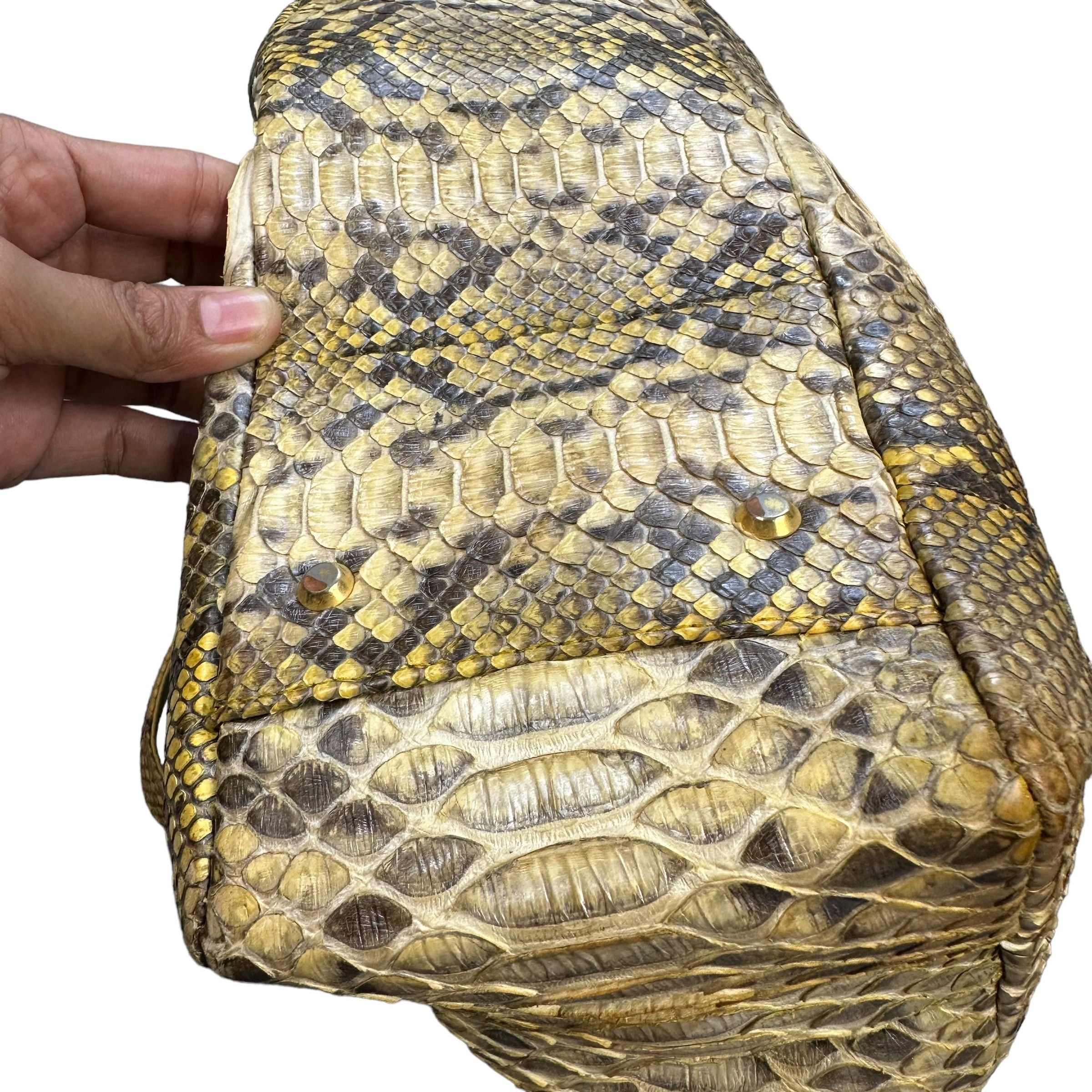 Japanese Brand JRA 330 Made in Japan Snakeskin Phantom Handbag #A-0512 Size ONE SIZE - 15 Thumbnail
