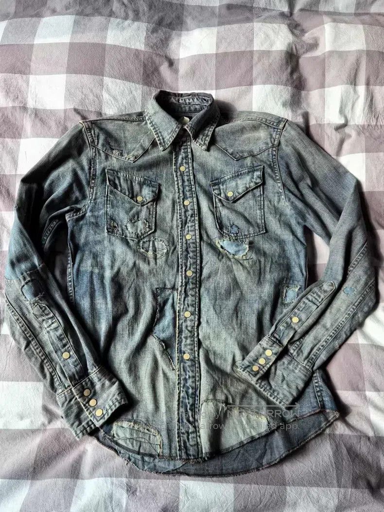 RRL Ralph Lauren RRL Ralph Lauren Broken patch Western denim shirt Size US XS / EU 42 / 0 - 1 Thumbnail