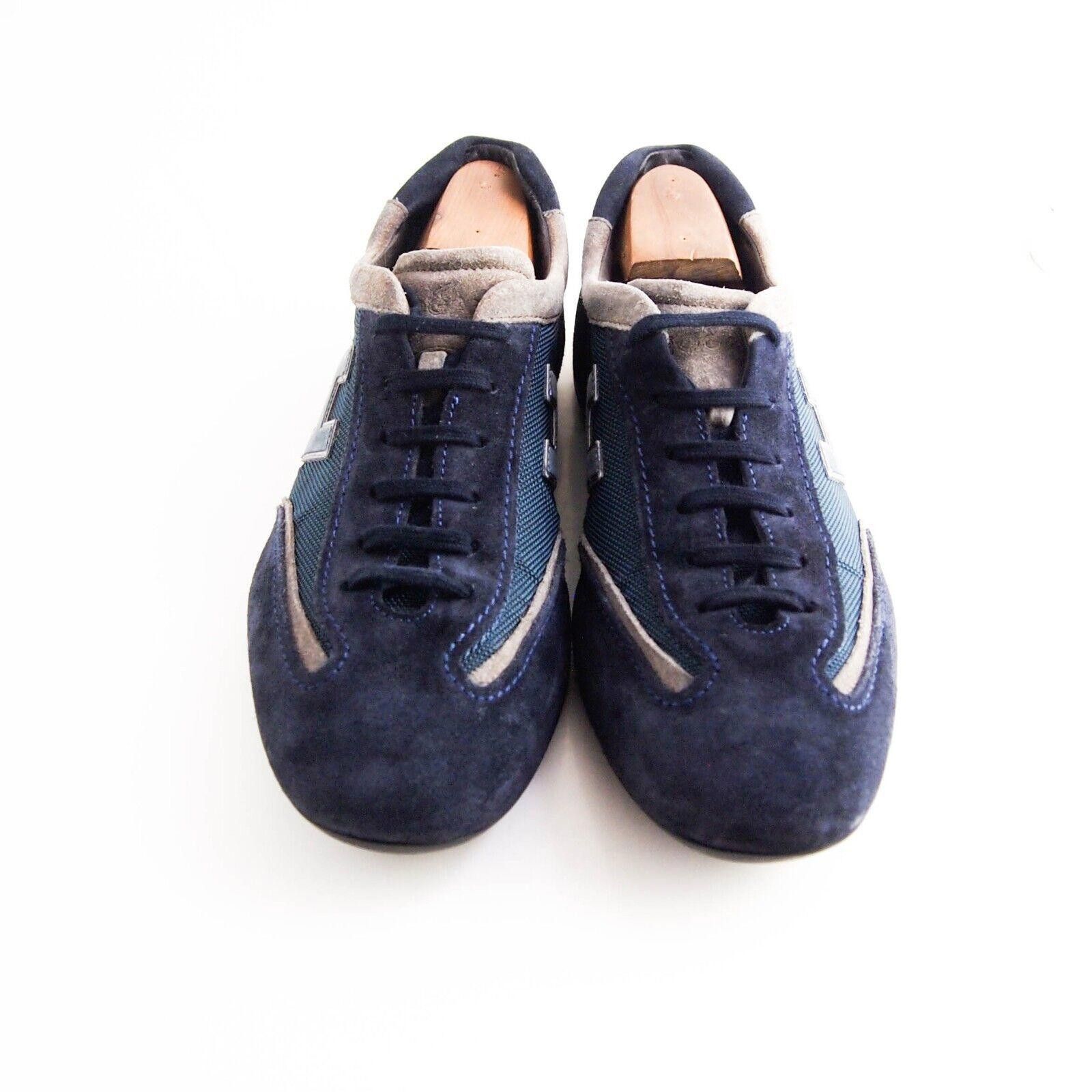 Hogan Hogan Low Top Sneaker Blue Suede Canvas Mens US 12 EU 45 Size US 12 / EU 45 - 3 Thumbnail