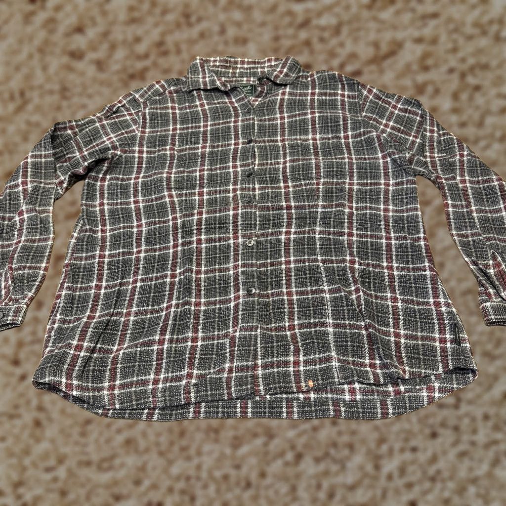Vintage Woolrich Shirt Womens Large Gray Plaid Flannel Button-Up Long Sleeve Casual Onyx Size L / US 10 / IT 46 - 1 Thumbnail