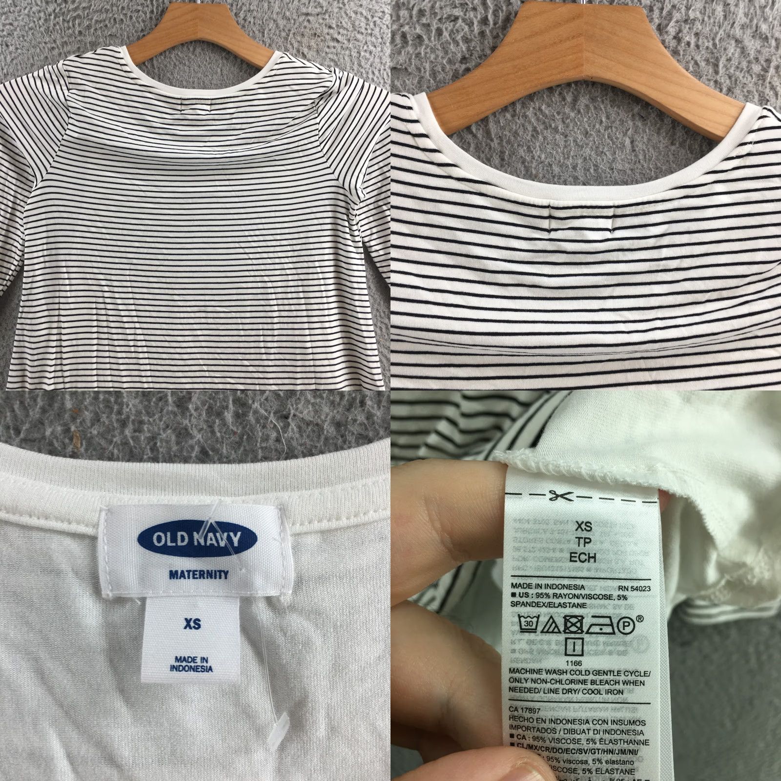 Old Navy VINTAGE Old Navy T-Shirts Womens XS Black White Stripe Scoop Neck Maternity Pullover NEW Size XS / US 0-2 / IT 36-38 - 8 Thumbnail