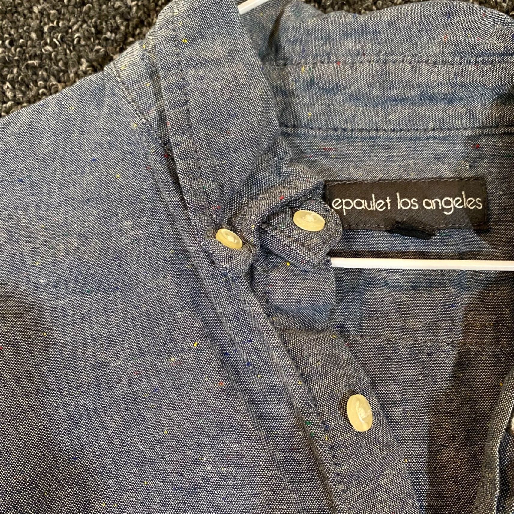 Epaulet Epaulet Los Angeles Mens Dress Shirt Medium Blue Button Down USA Made Shirt Mens Blue Button Down USA Epaulet Modern Slim Fit Regular Size M Size 40R - 3 Thumbnail