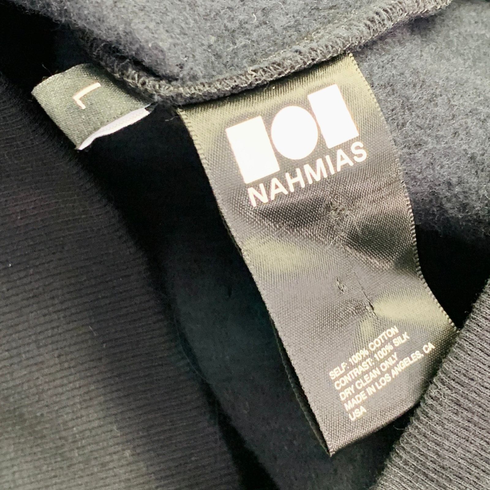 Nahmias NAHMIAS Size L Black Cotton Silk Hooded Sweatshirt Size US L / EU 52-54 / 3 - 5 Thumbnail