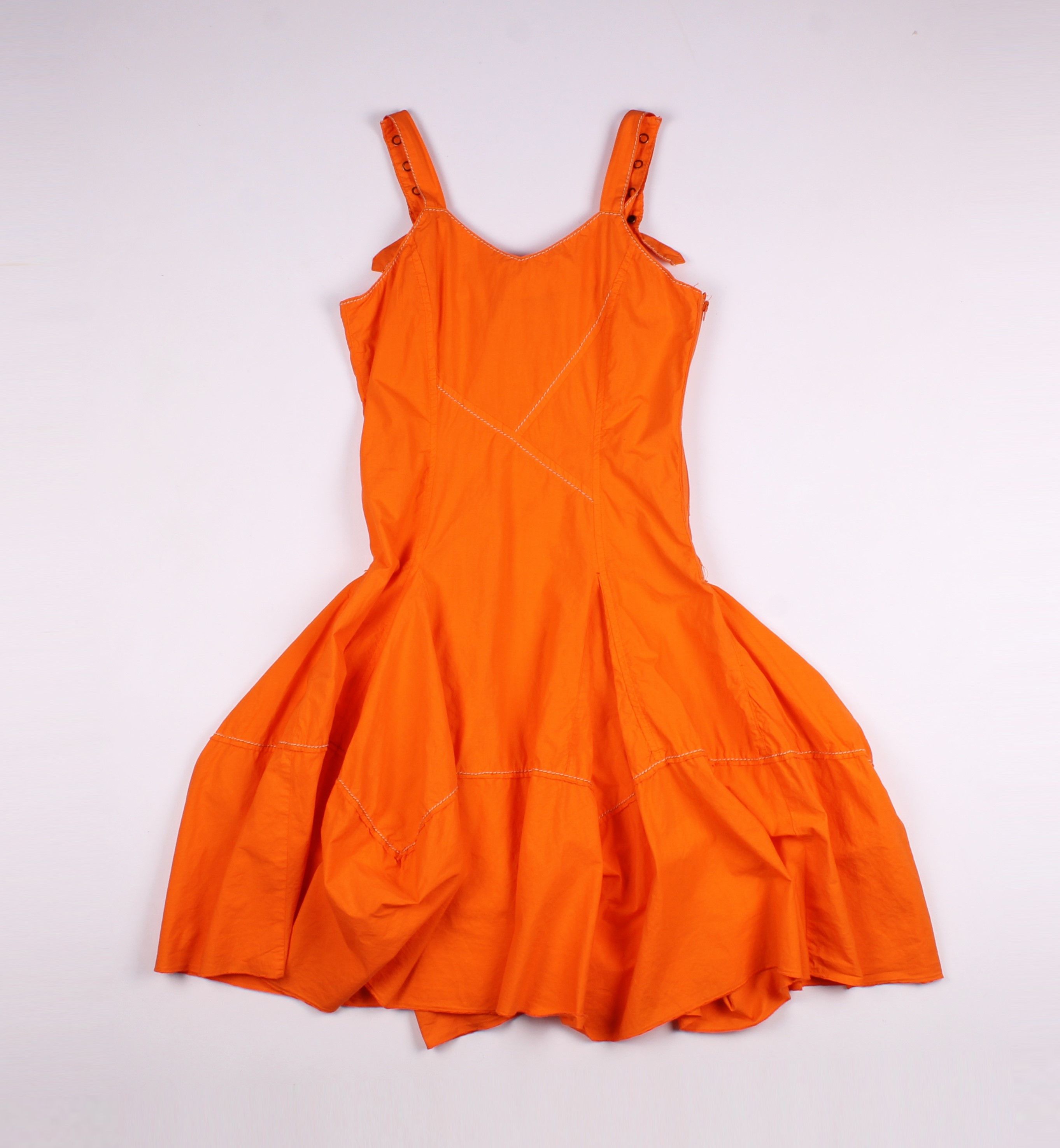 image of Avant Garde x Marithe Francois Girbaud Vintage Y2K Grunge Fairy Dress in Orange, Women's (Size Smal
