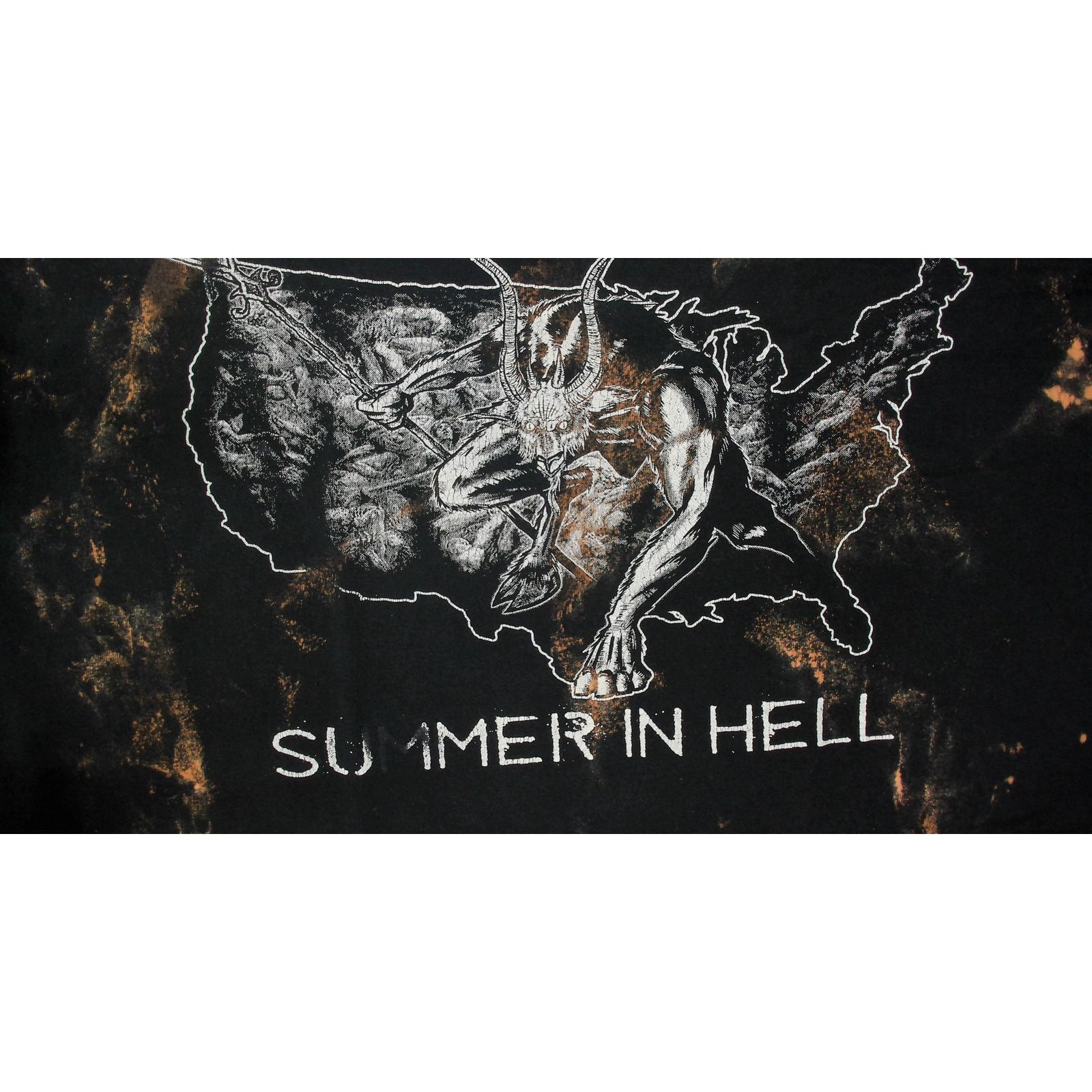 Gildan Oblivion Summer In Hell 2012 Bleach Dye Demon Shirt XL Size US XL / EU 56 / 4 - 8 Thumbnail